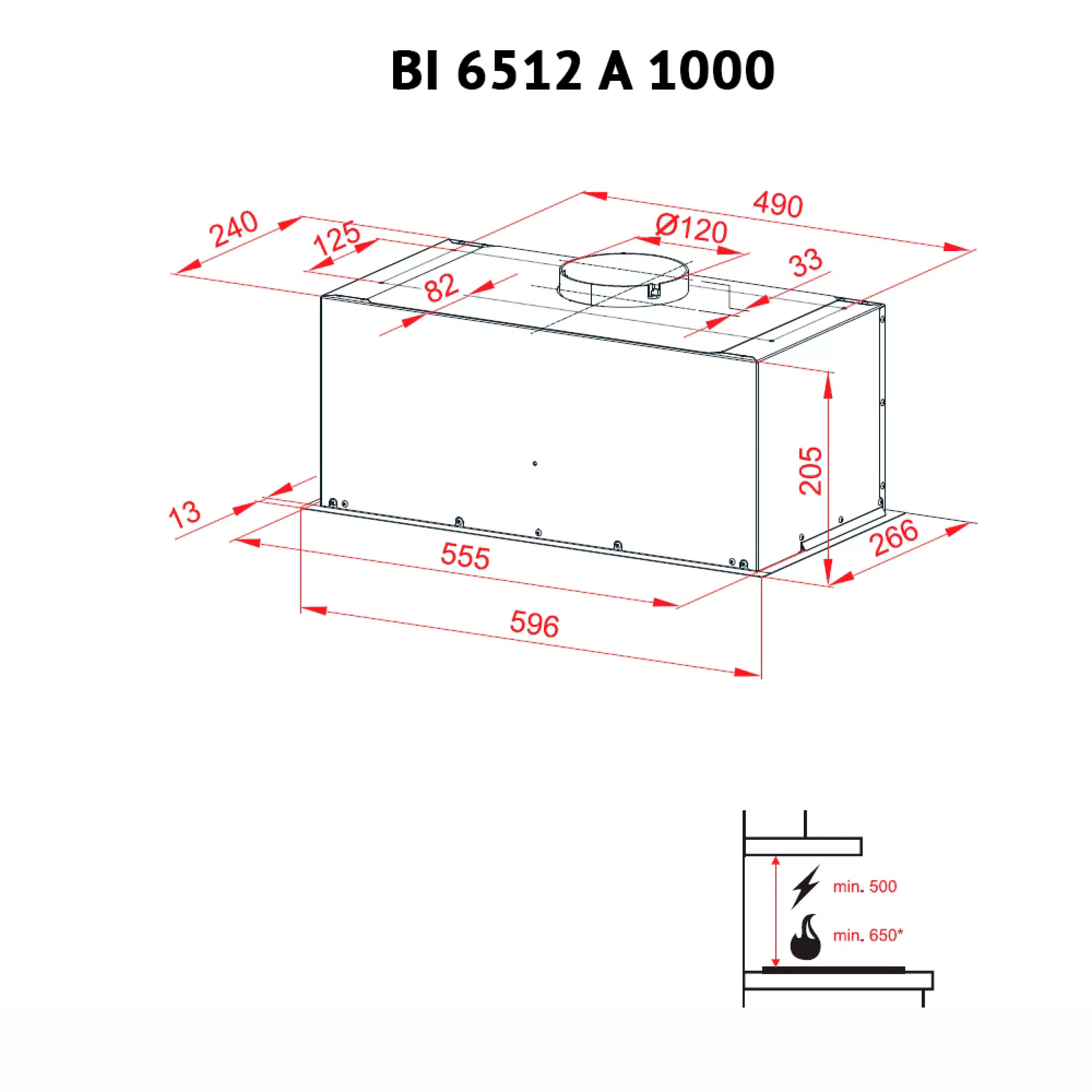 Perfelli 5902767152006 - зображення 7 Витяжка повновбудована Perfelli BI 6512 A 1000 I LED - зображення 7