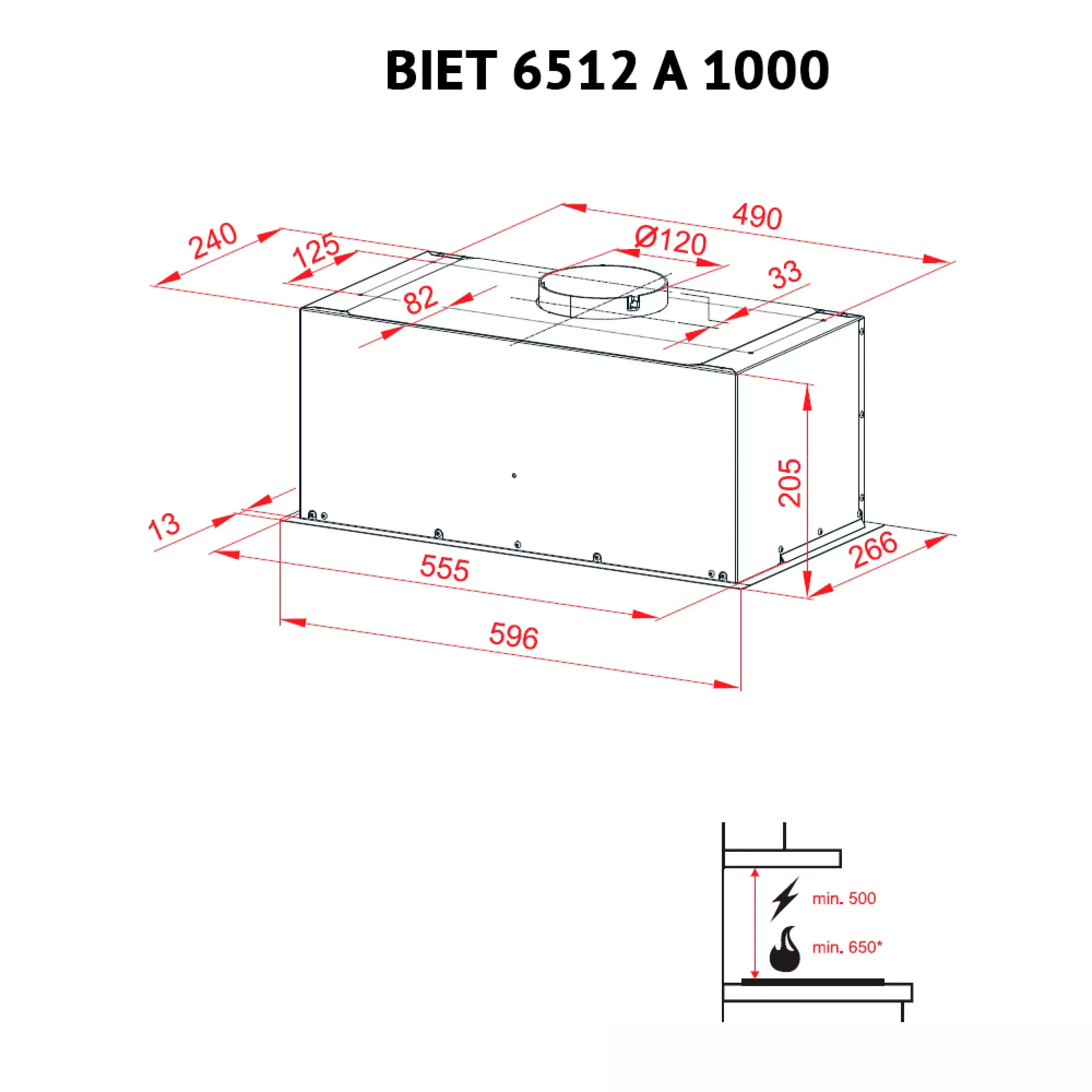 Perfelli 5902767152020 - зображення 8 Вытяжка полновстраиваемая Perfelli BIET 6512 A 1000 W LED - зображення 8
