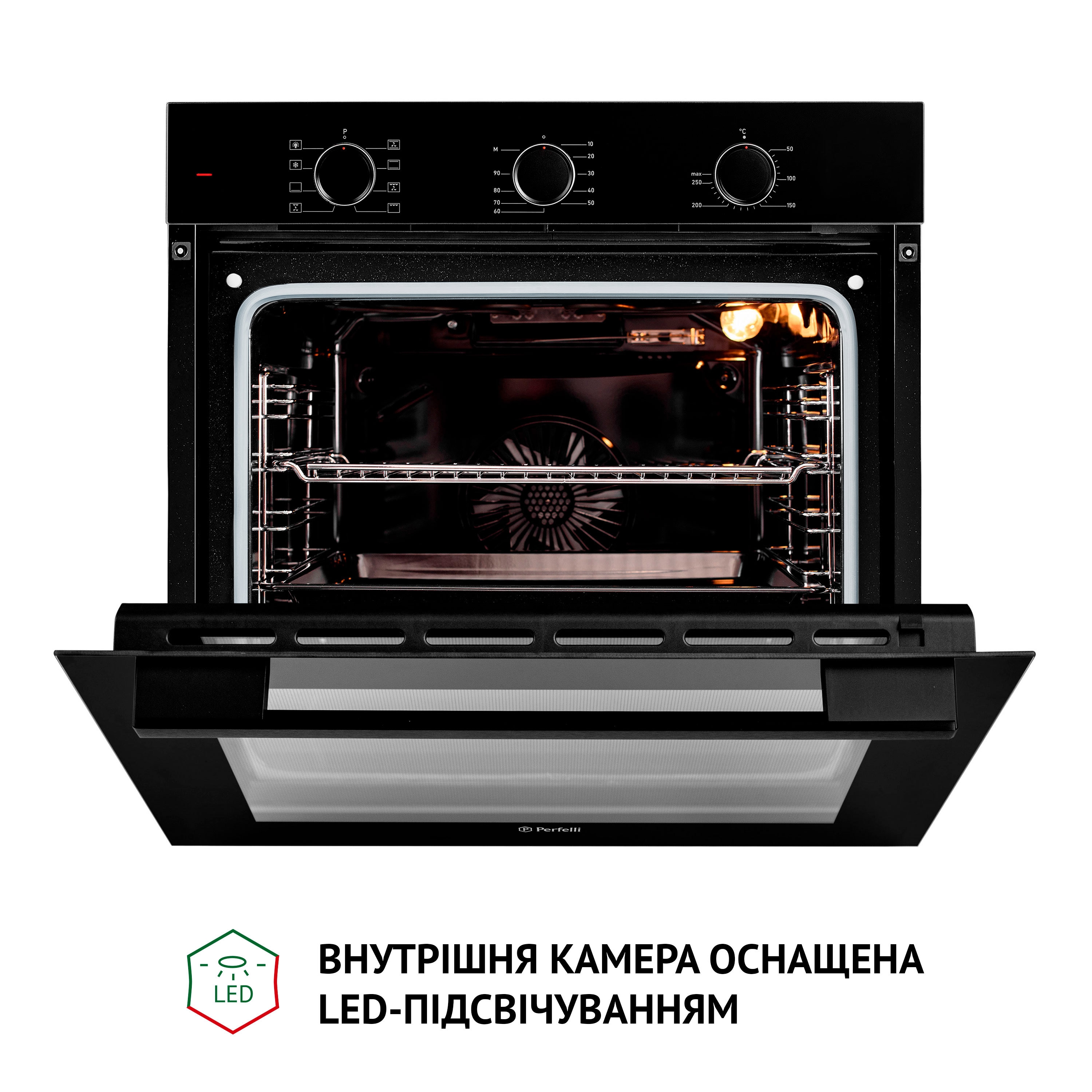 Perfelli 5905563500811 - зображення 11 Духовой шкаф электрический Perfelli DIAMOND 6M8L NERO - зображення 11