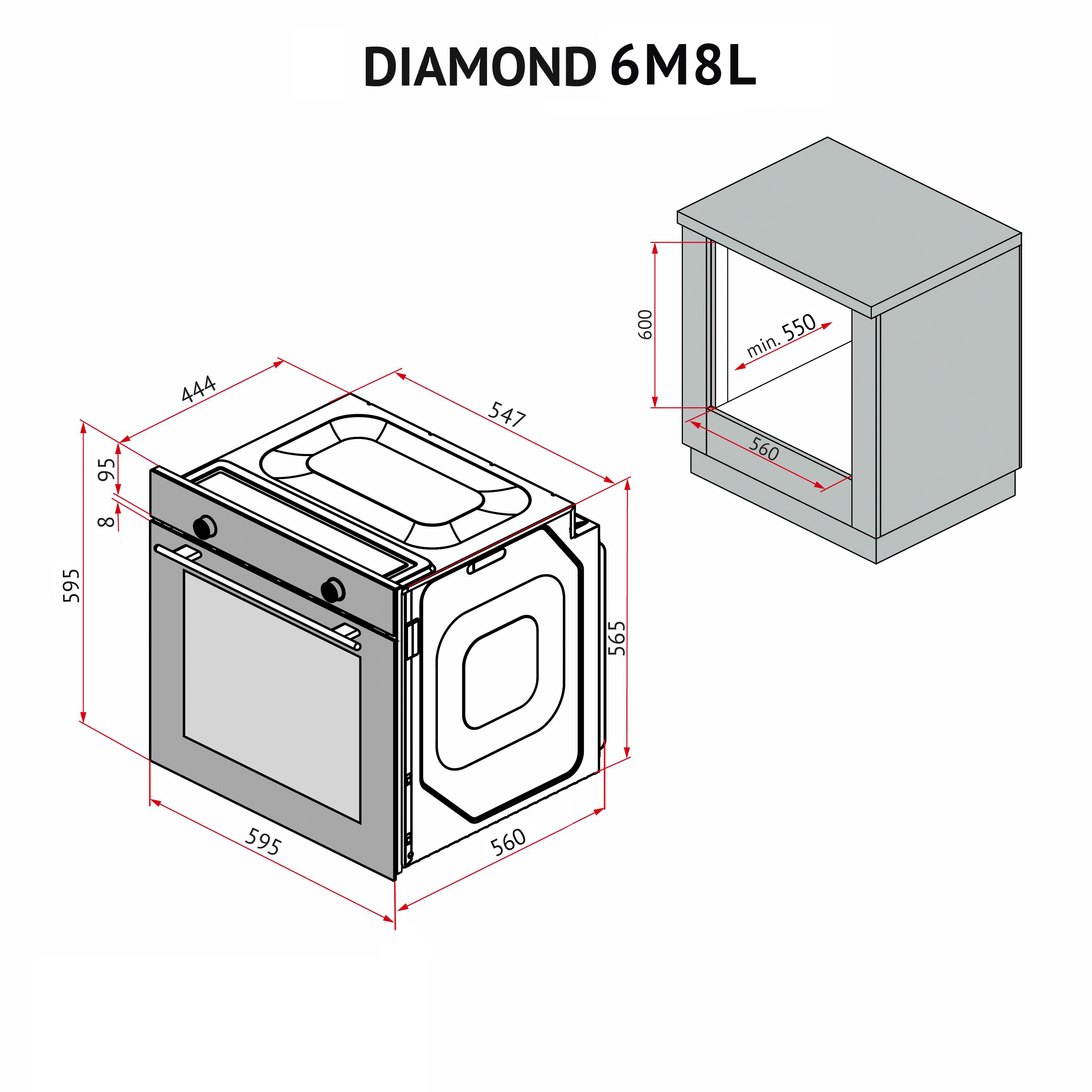 Perfelli 5905563500811 - зображення 15 Духовой шкаф электрический Perfelli DIAMOND 6M8L NERO - зображення 15