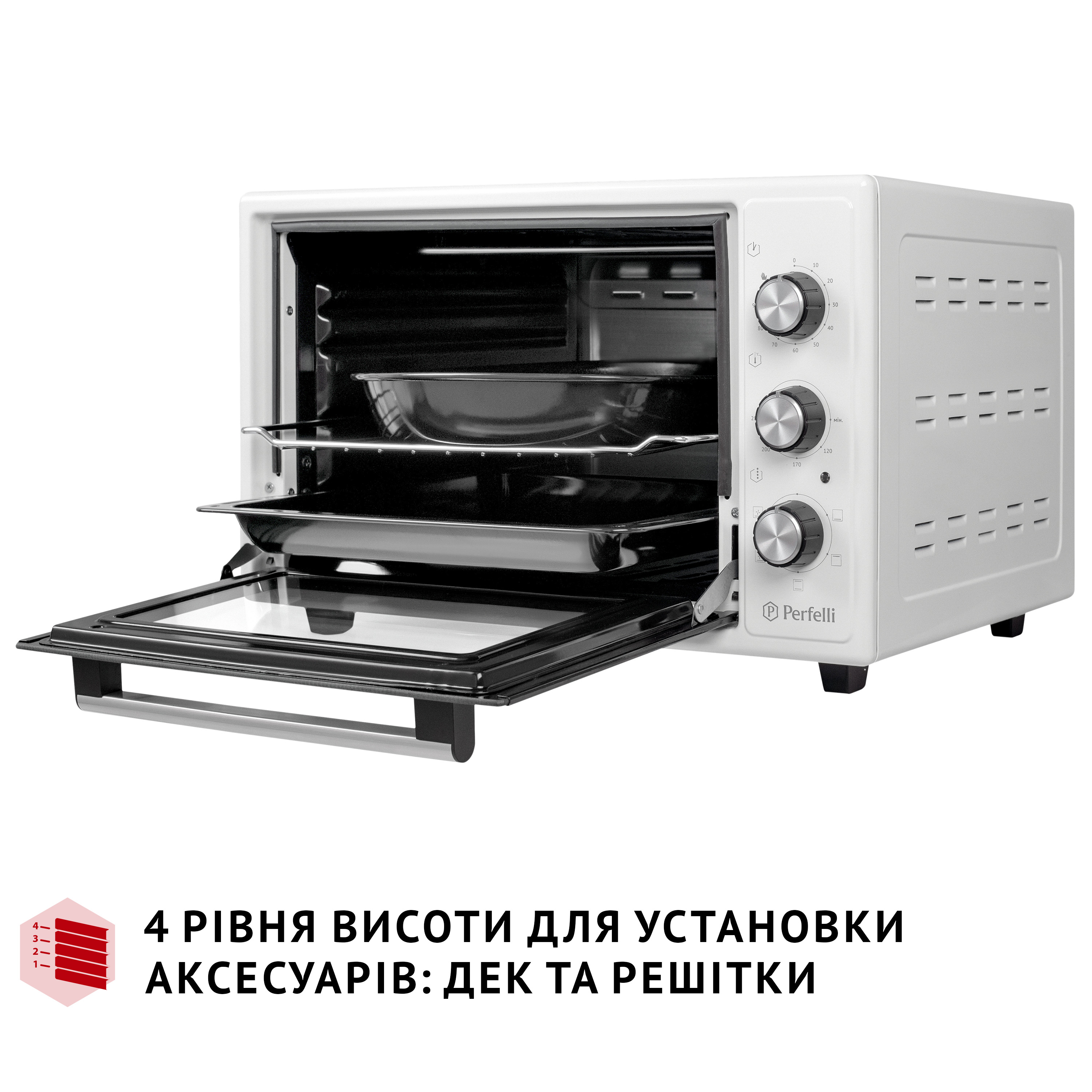 Perfelli 5905563500156 - зображення 11 Электрическая печь Perfelli TRIMO 37 WHITE - зображення 11