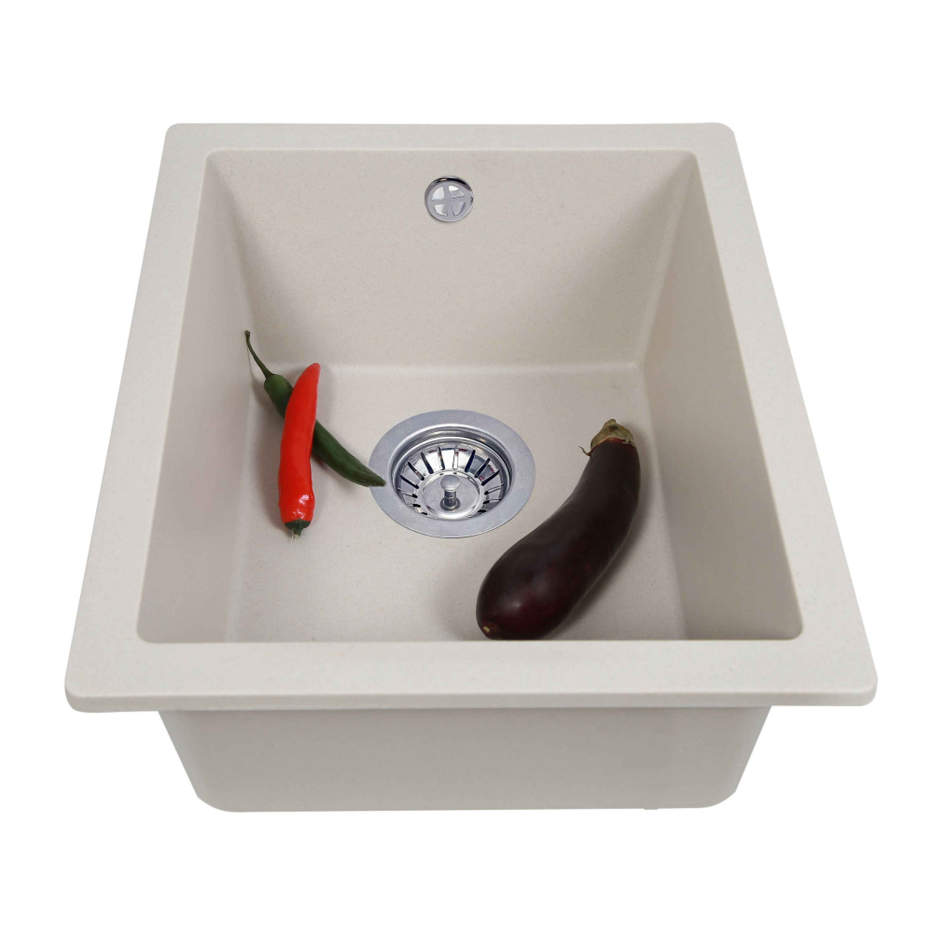 Perfelli 5902767151429 - зображення 3 Мийка кухонна гранітна Perfelli ESTO PGE 10-38 LIGHT BEIGE - зображення 3