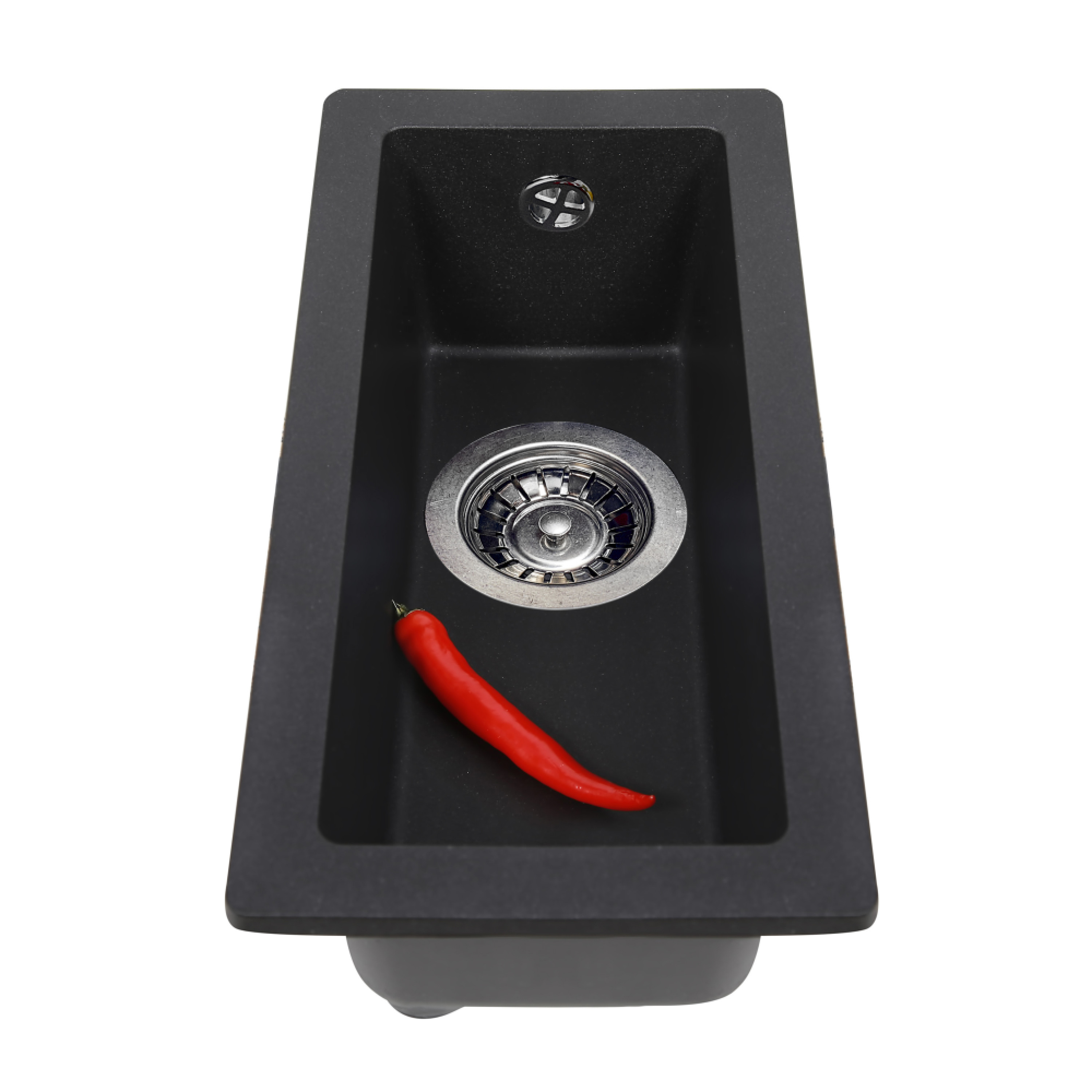 Мийка кухонна гранітна Perfelli ESTO PGE 101-22 BLACK METALLIC - зображення 3