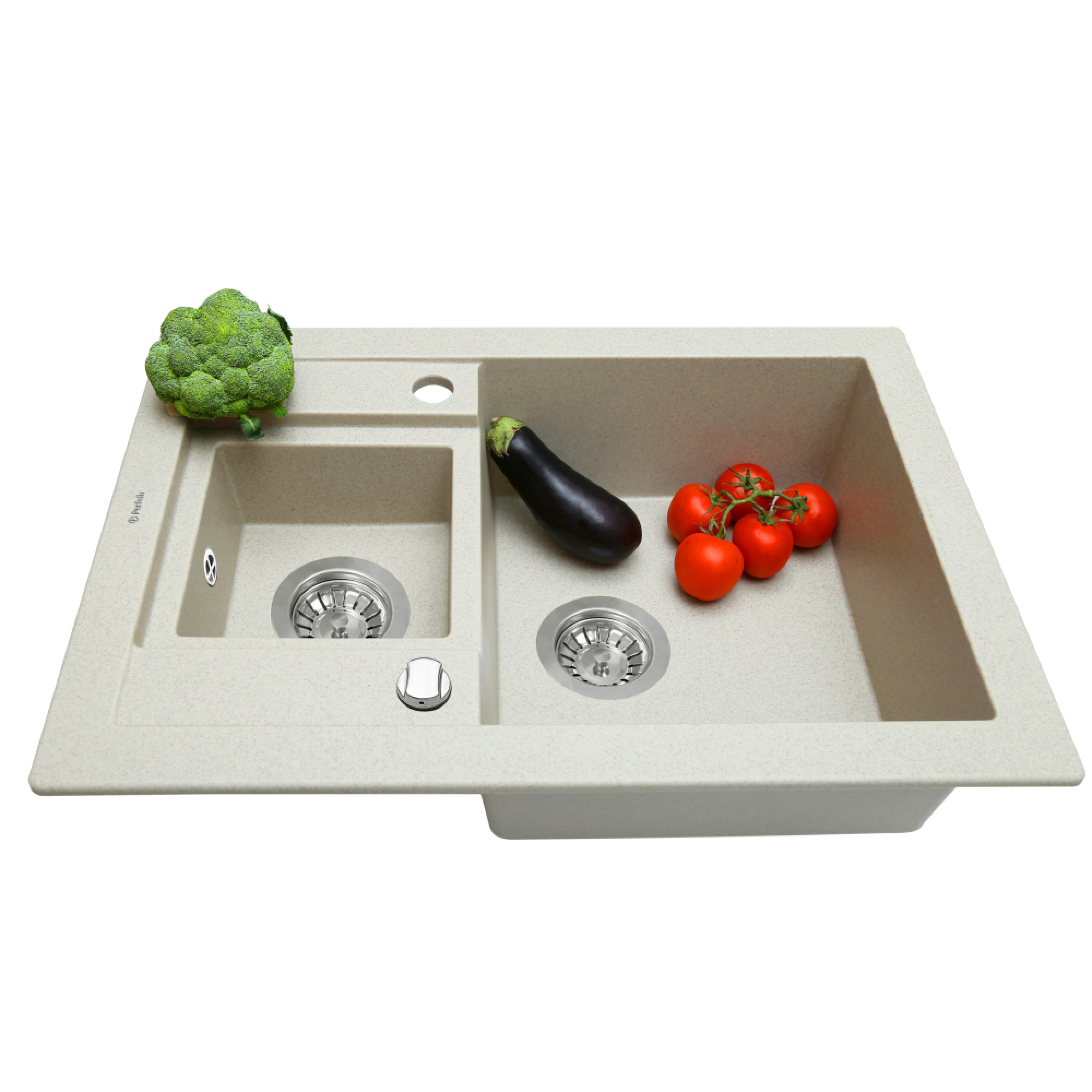 Мийка кухонна гранітна Perfelli GRANZE PGG 506-67 LIGHT BEIGE - зображення 3