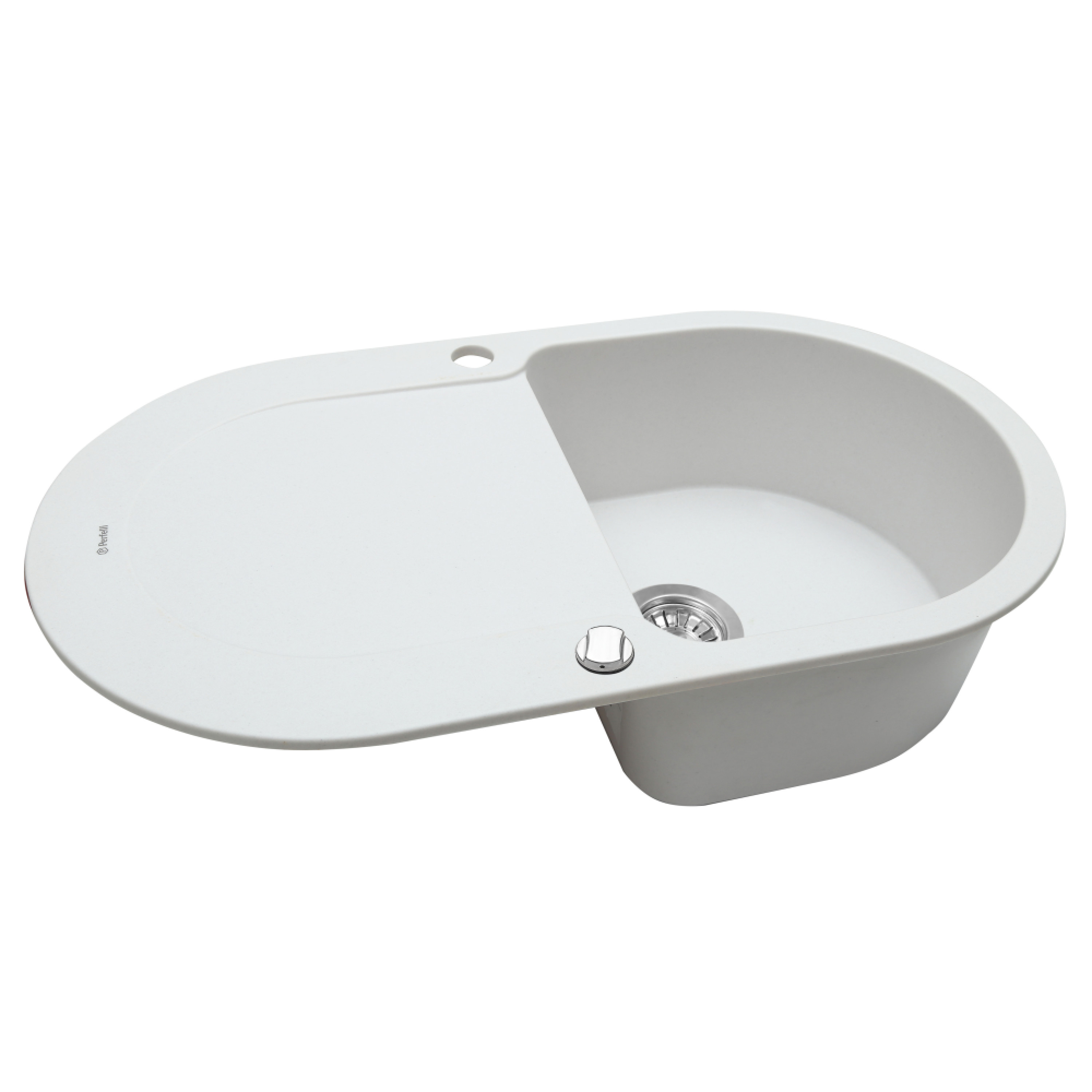 Perfelli 5902767150750 - зображення 2 Мийка кухонна гранітна Perfelli IZETTA OGI 114-78 WHITE - зображення 2