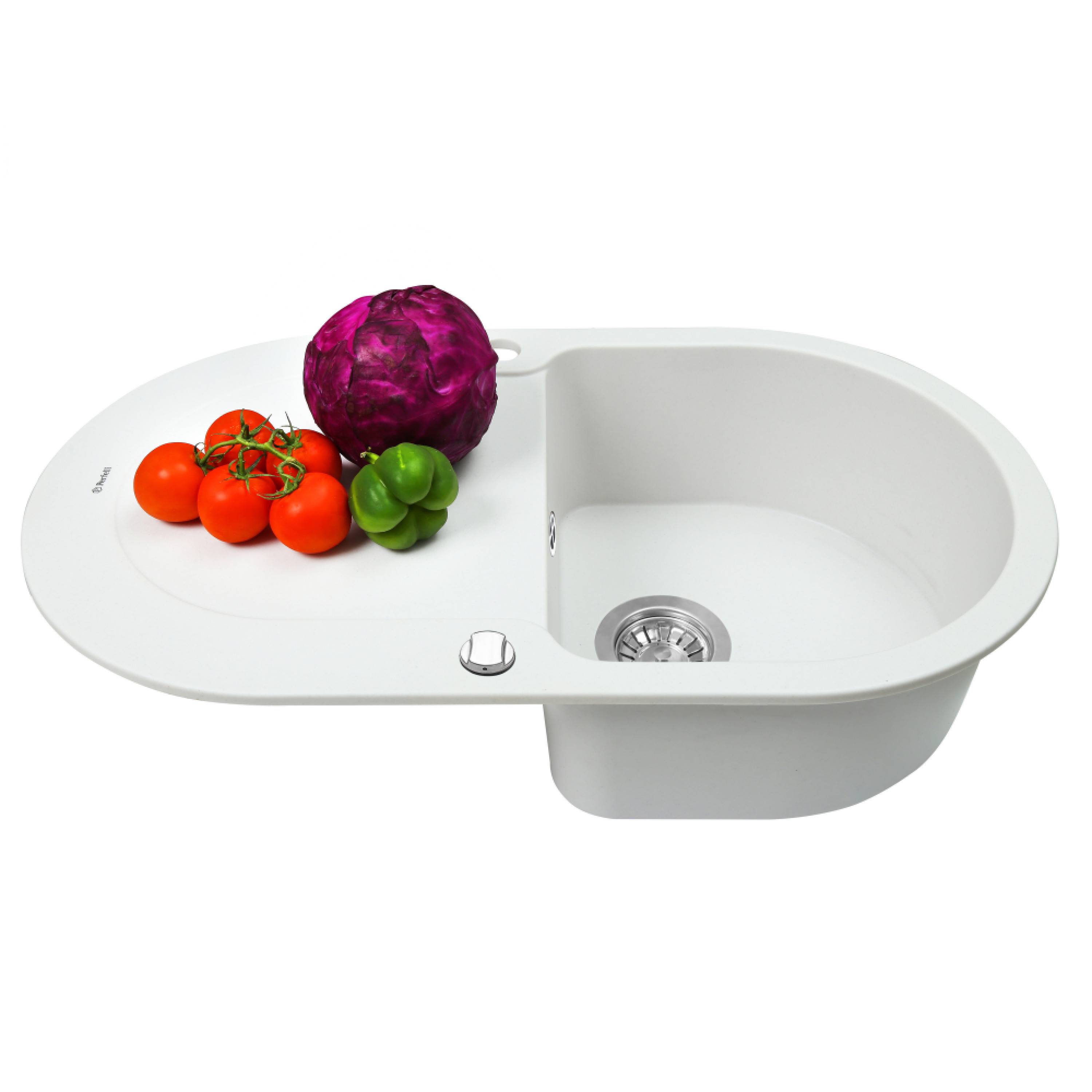 Perfelli 5902767150750 - зображення 3 Мийка кухонна гранітна Perfelli IZETTA OGI 114-78 WHITE - зображення 3
