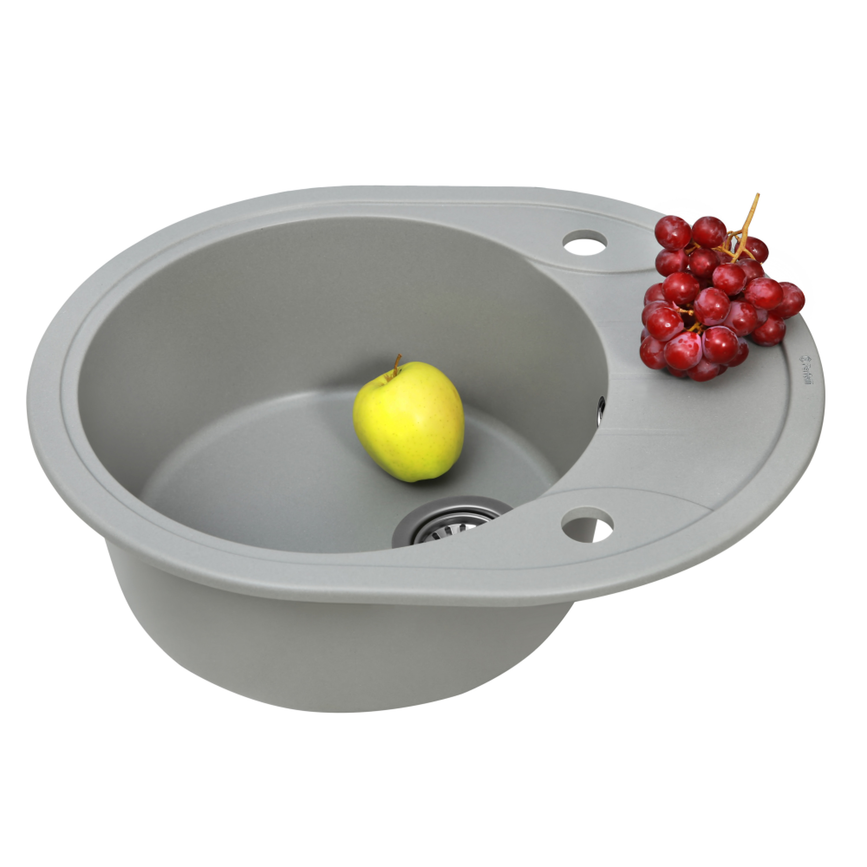 Мийка кухонна гранітна Perfelli PRIMO OGP 1351-58 GREY METALLIC - зображення 3