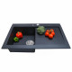 Мойка гранитная кухонная Perfelli SOLO PGS 118-80 BLACK - зображення 3