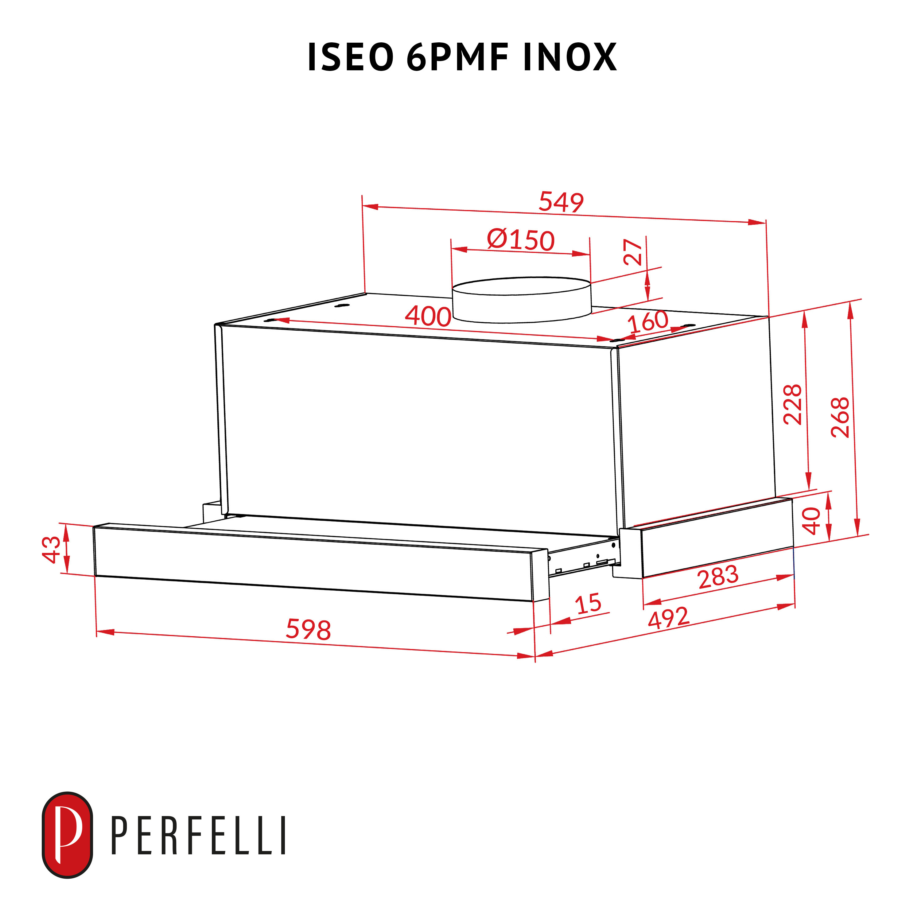 Витяжка телескопічна PERFELLI ISEO 6PMF INOX - зображення 13
