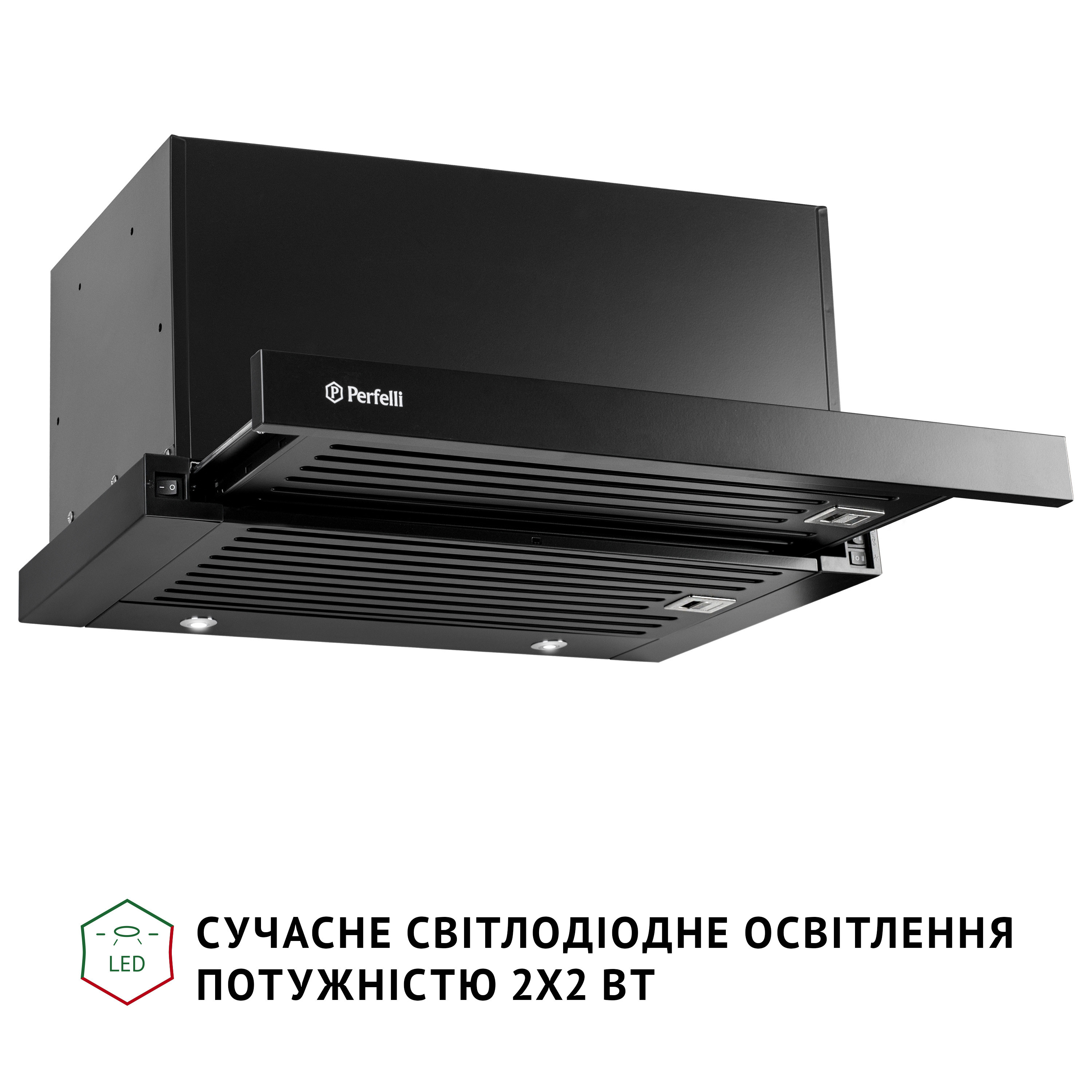 Perfelli 5905563501009 - зображення 6 Вытяжка телескопическая PERFELLI ISEO 6PMF NERO - зображення 6