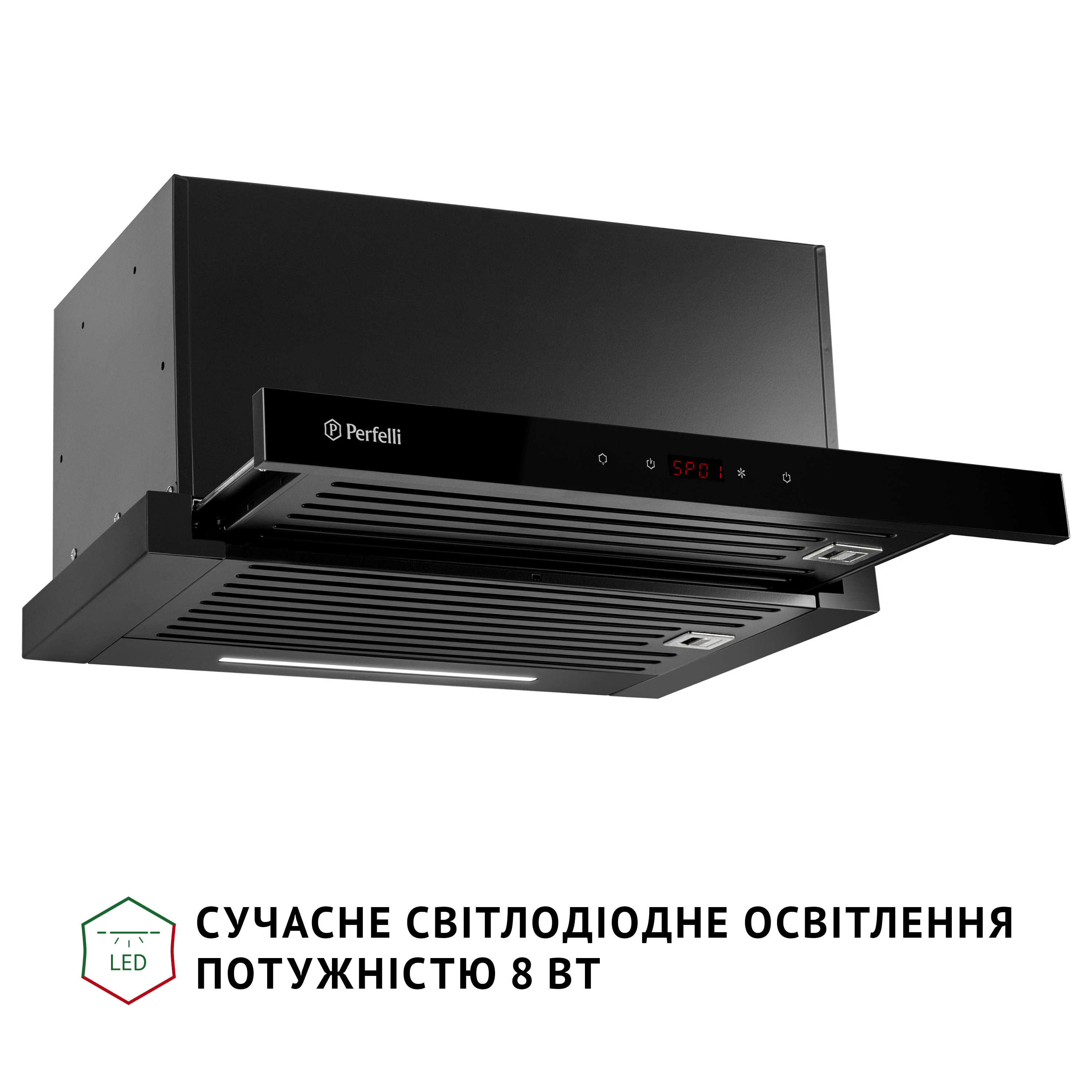Витяжка телескопічна PERFELLI ISEO 6PSF NERO - зображення 5