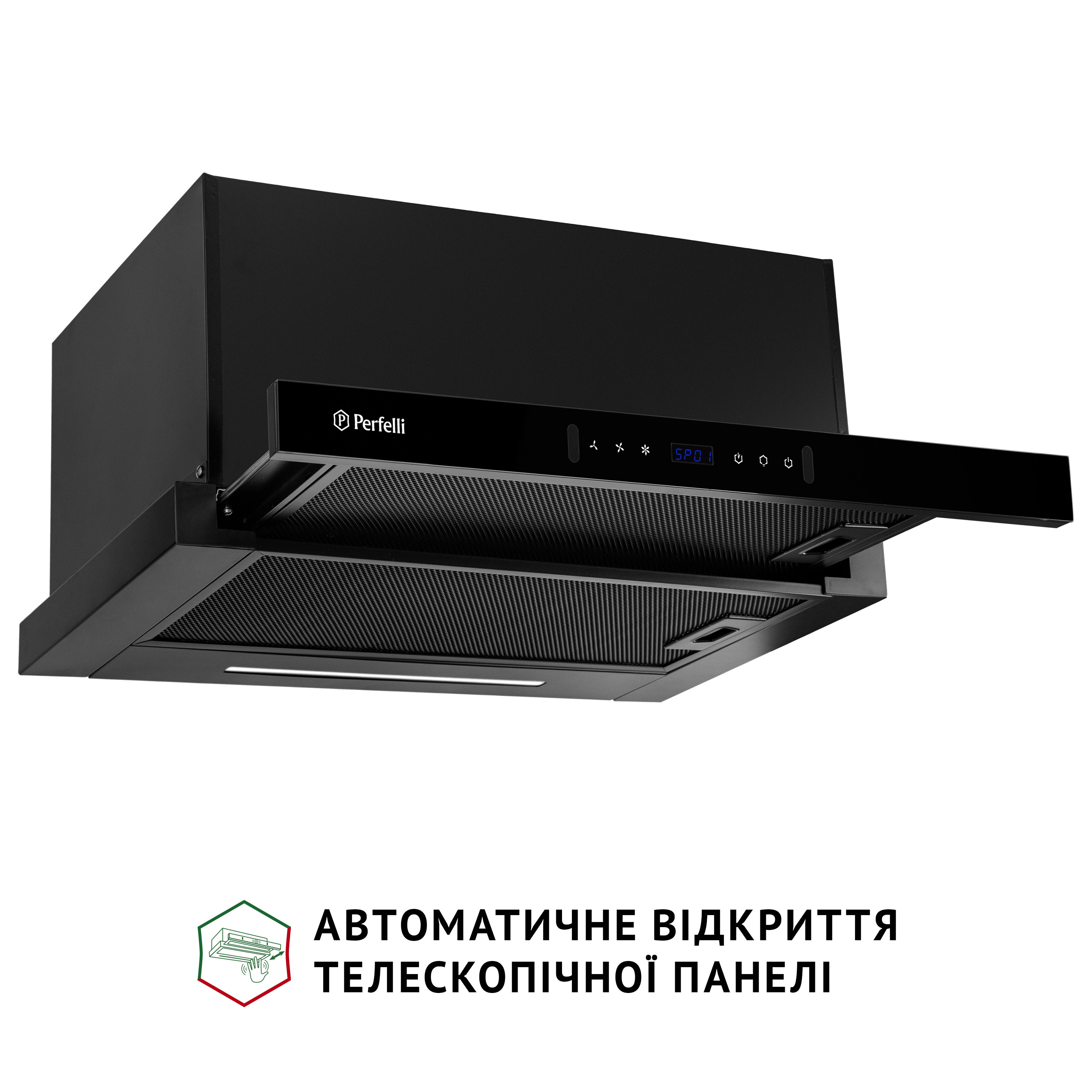 Perfelli 5905563501047 - зображення 2 Витяжка телескопічна PERFELLI ISEO 6PWB NERO - зображення 2