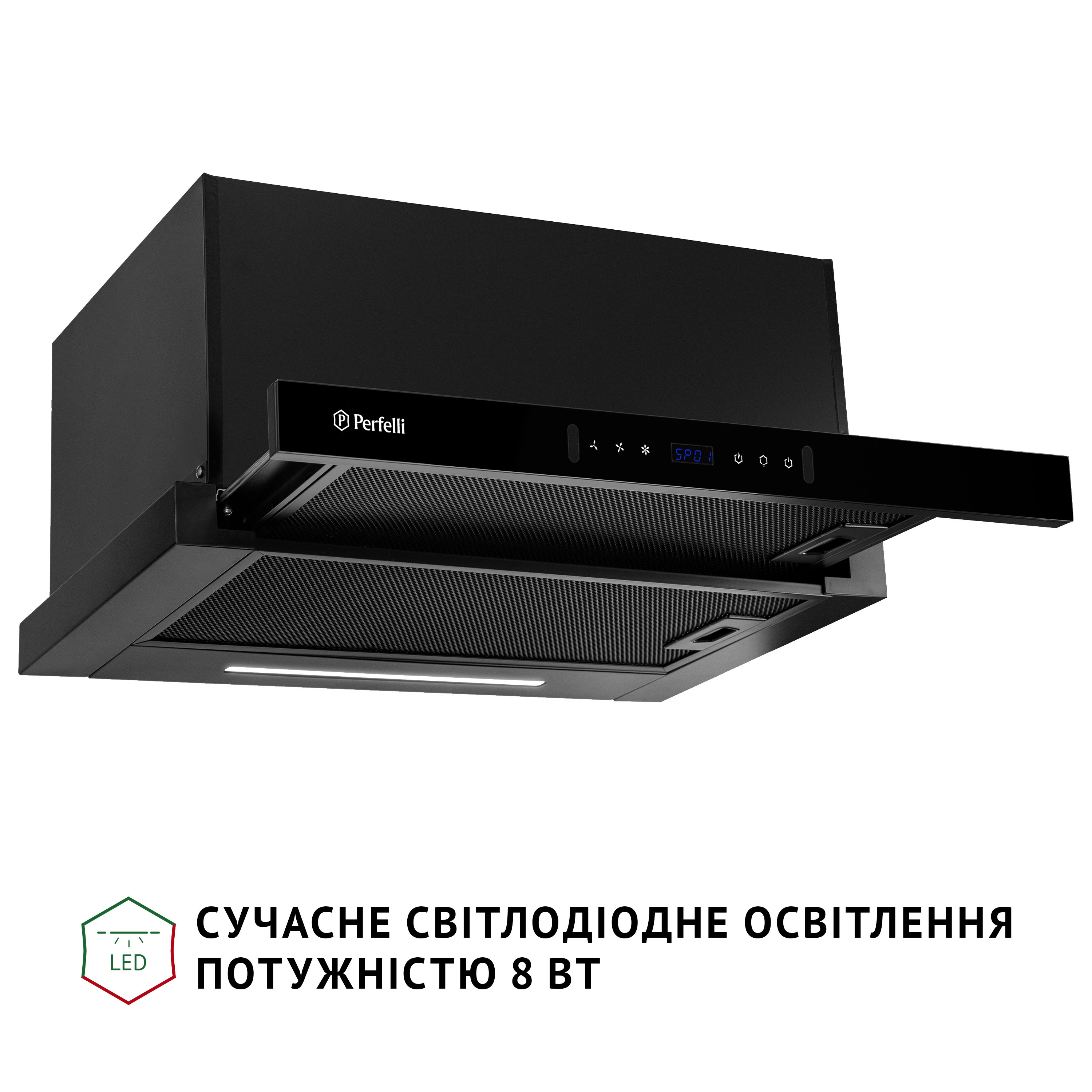 Perfelli 5905563501047 - зображення 9 Витяжка телескопічна PERFELLI ISEO 6PWB NERO - зображення 9