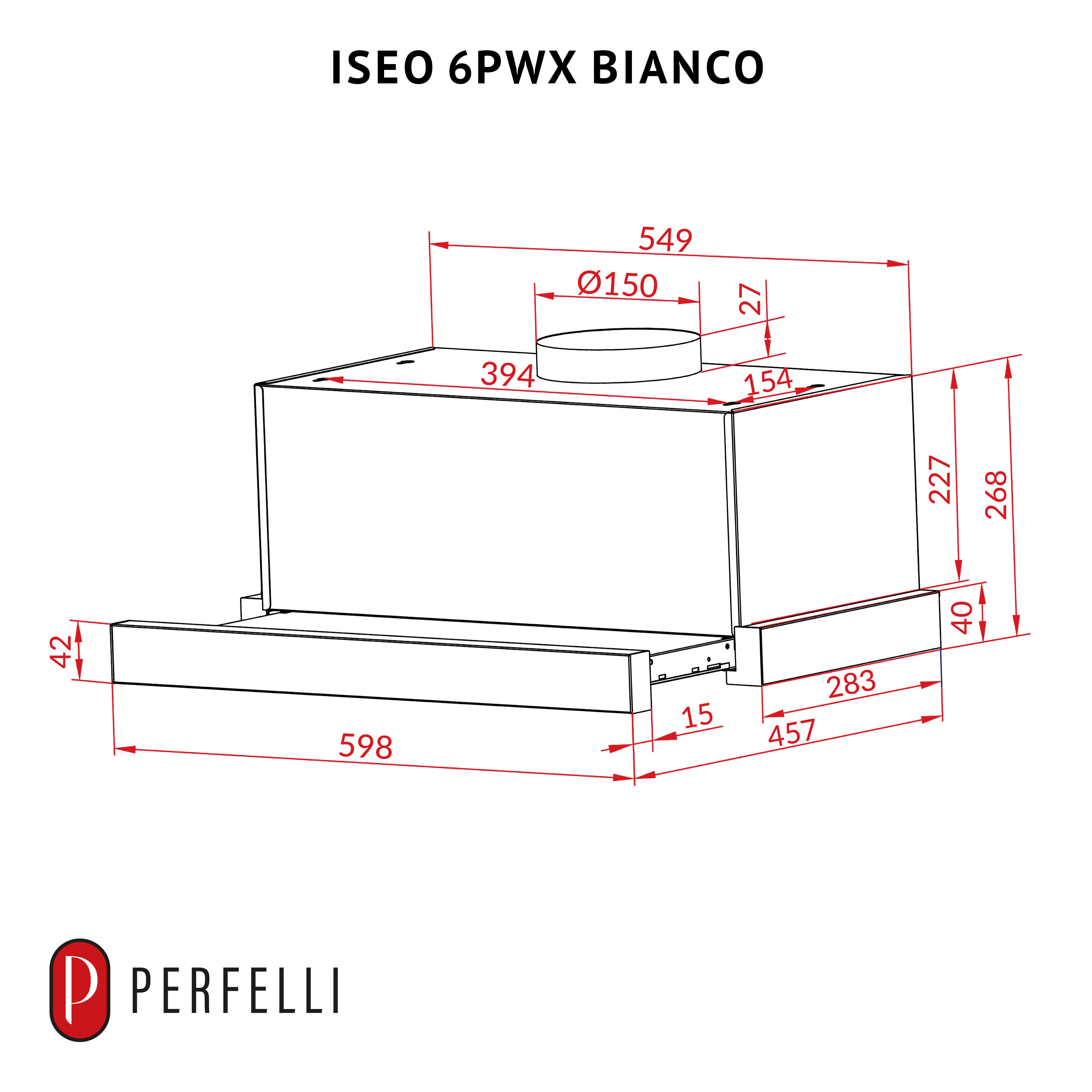 Perfelli 5905563501054 - зображення 16 Витяжка телескопічна PERFELLI ISEO 6PWX BIANCO - зображення 16