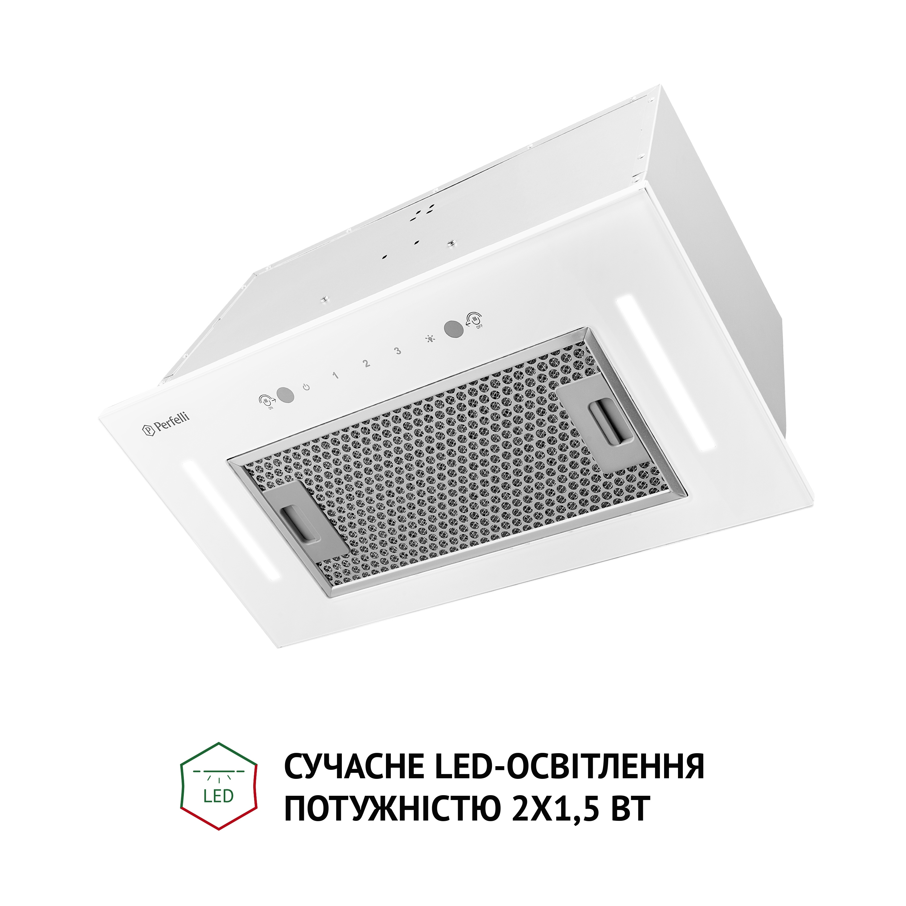 Витяжка повновбудована Perfelli BIS 58844 WH 1200 LED - зображення 4