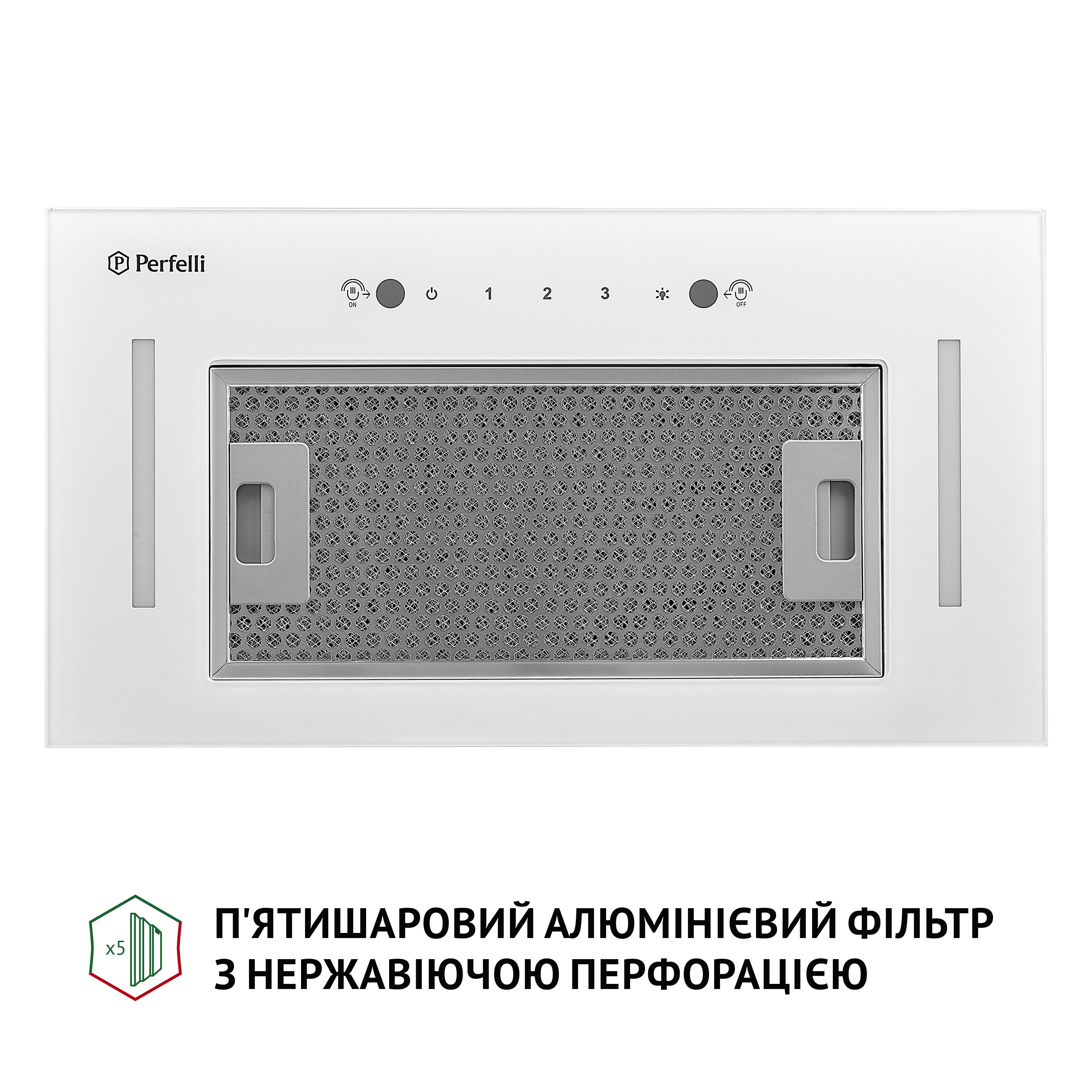Витяжка повновбудована Perfelli BIS 58844 WH 1200 LED - зображення 5