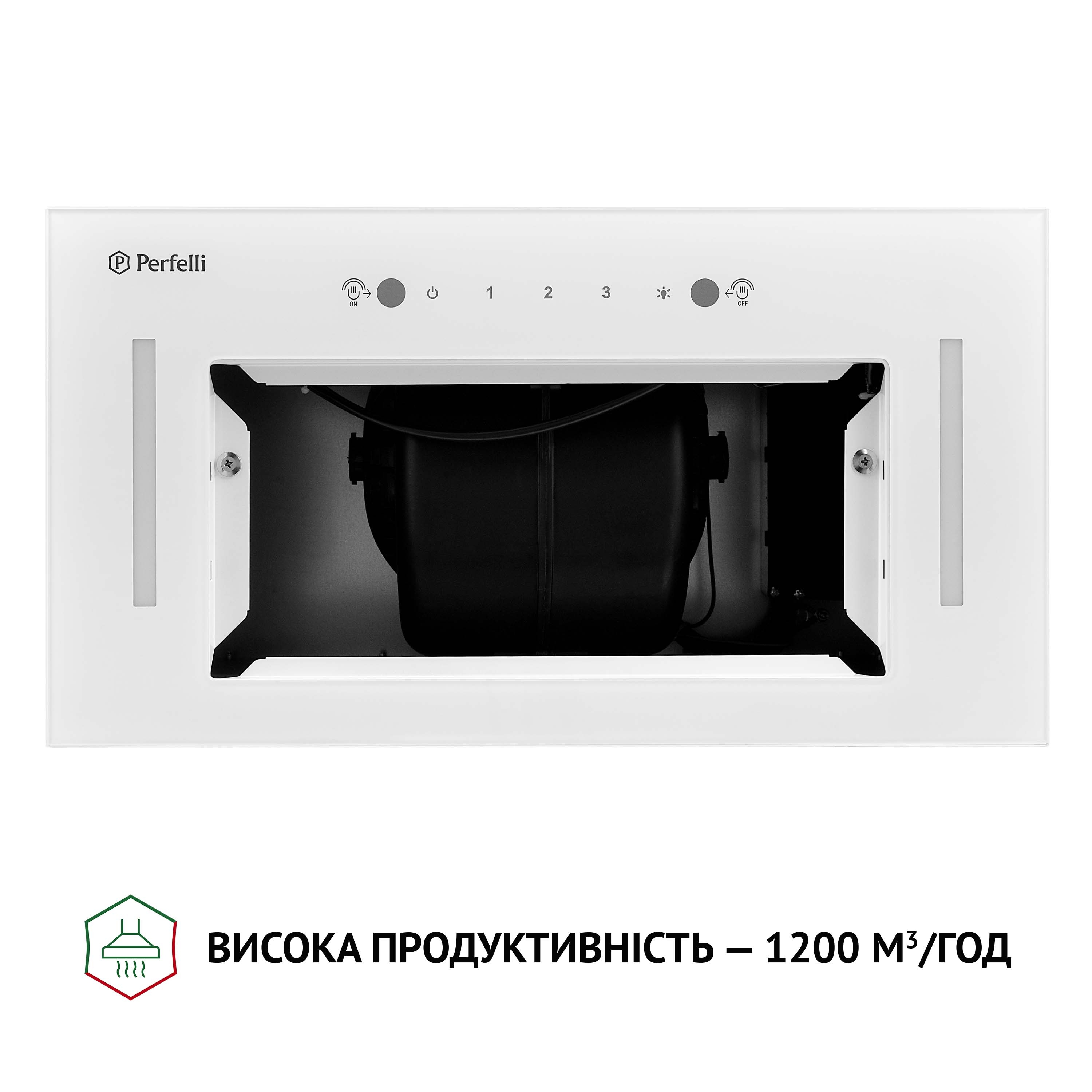 Витяжка повновбудована Perfelli BIS 58844 WH 1200 LED - зображення 6
