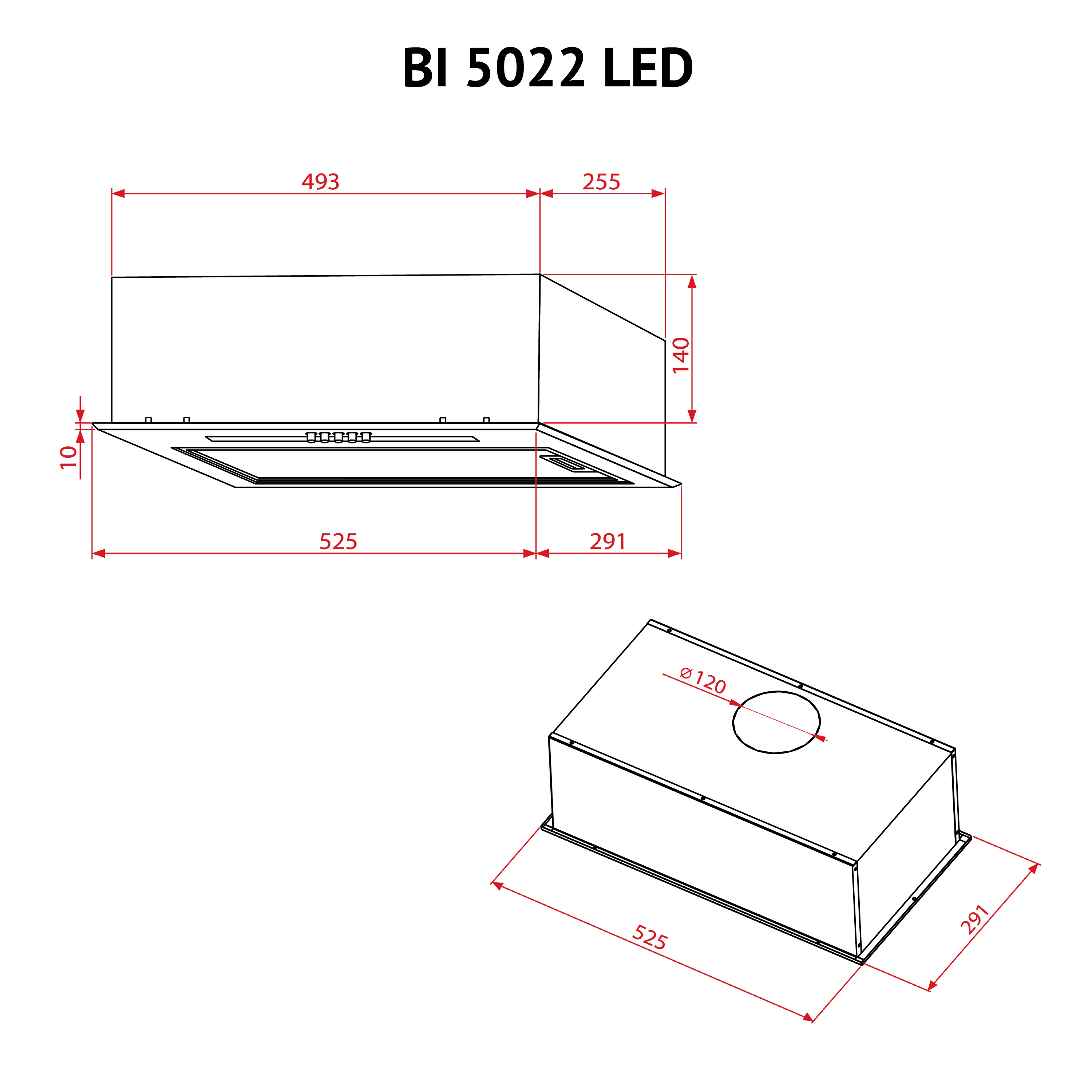 Витяжка повновбудована Perfelli BI 5022 BL LED - зображення 11