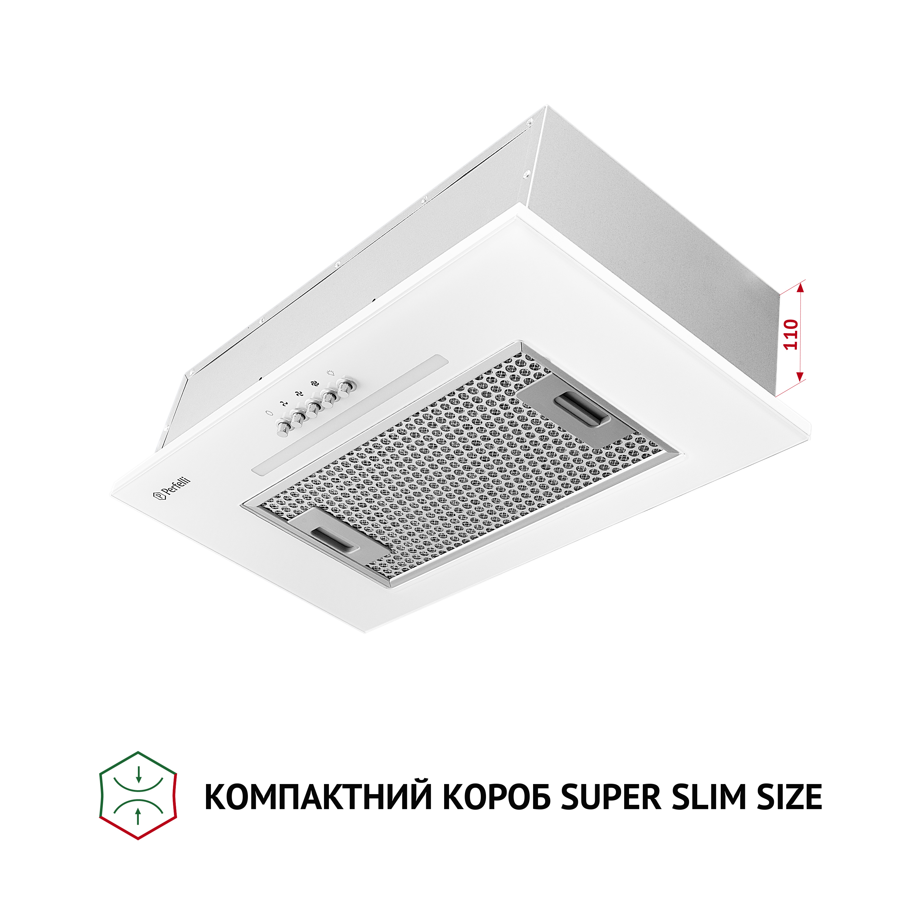 Витяжка повновбудована Perfelli BI 5256 WH 700 LED - зображення 3
