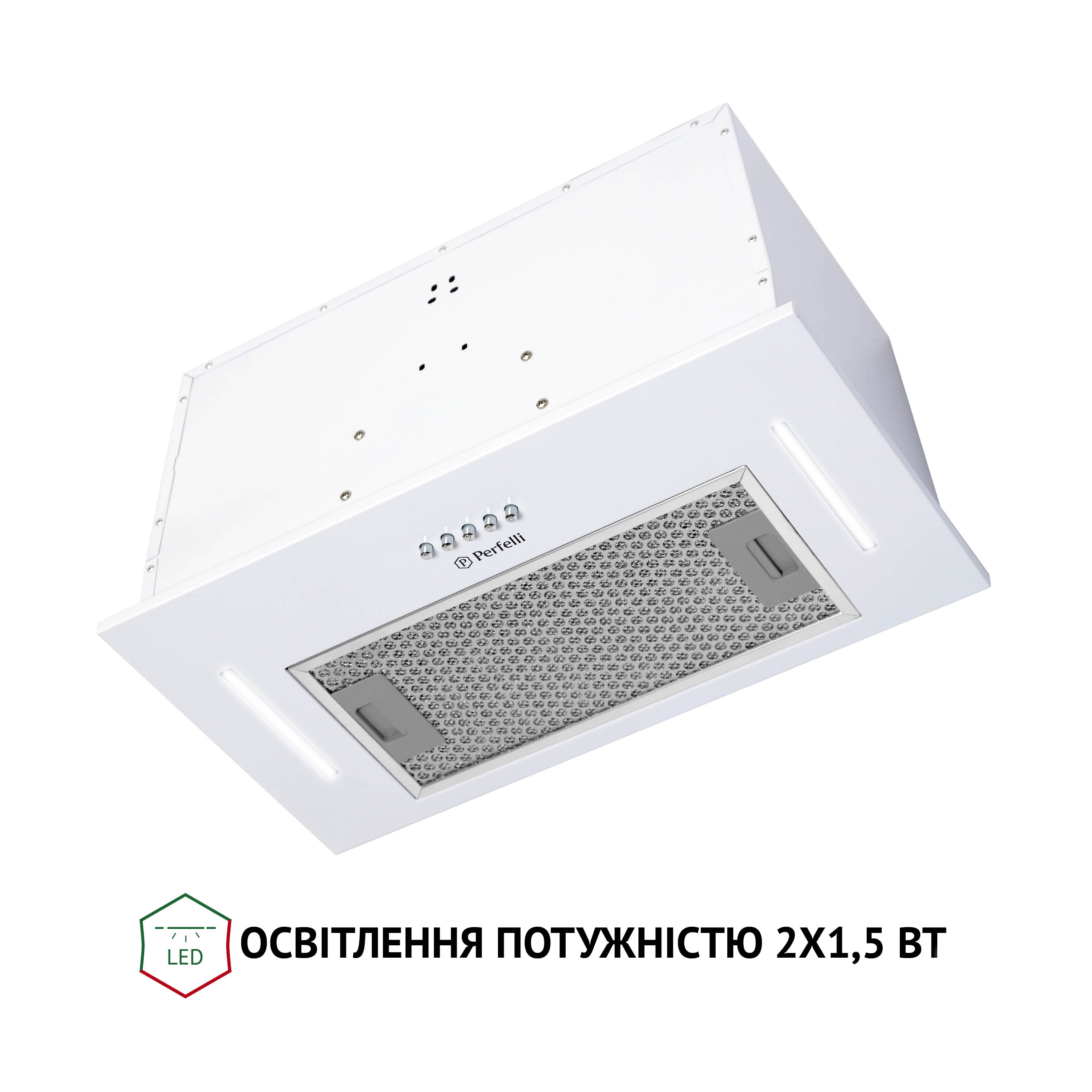 Витяжка повновбудована Perfelli BI 5453 WH 850 LED Strip - зображення 6