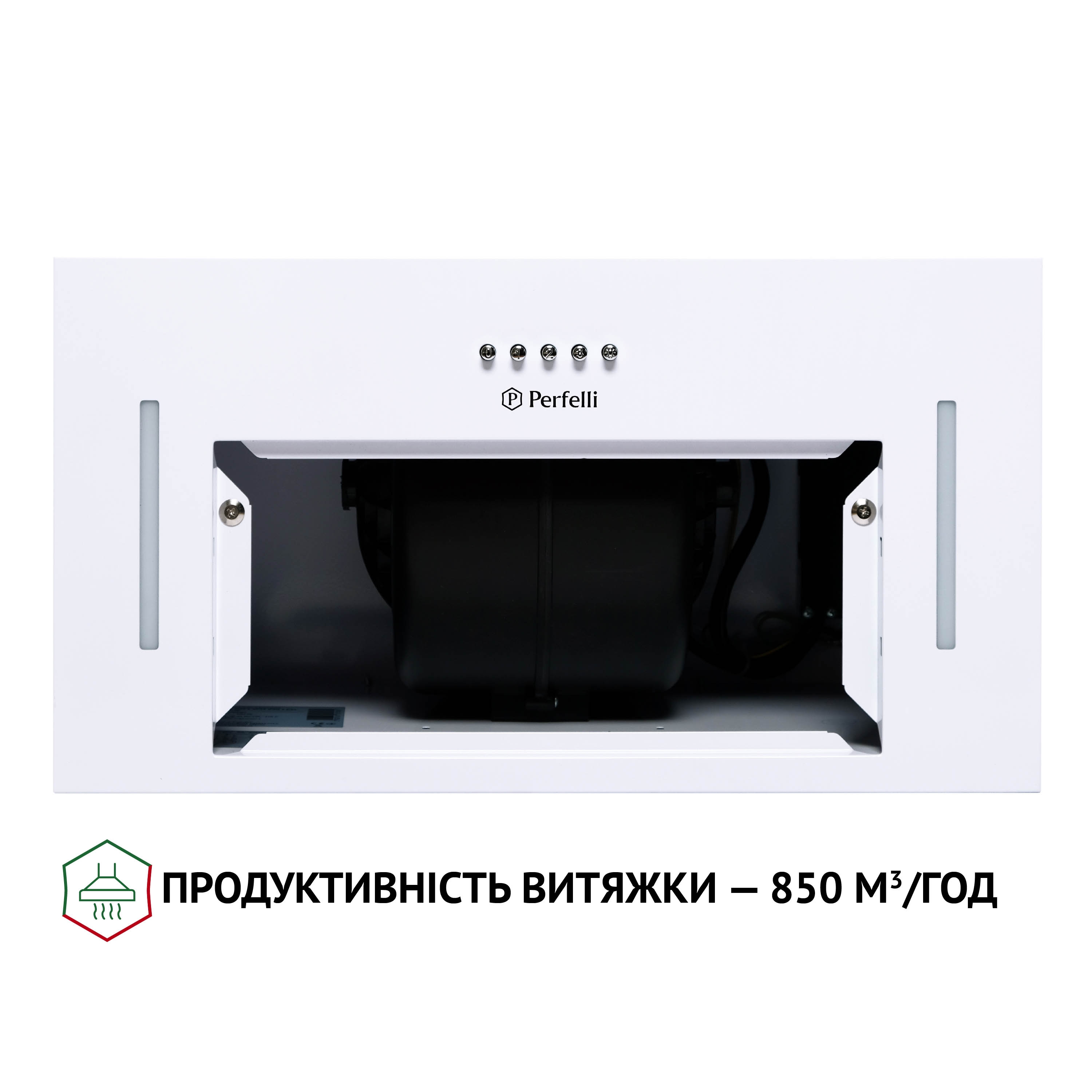 Витяжка повновбудована Perfelli BI 5453 WH 850 LED Strip - зображення 7