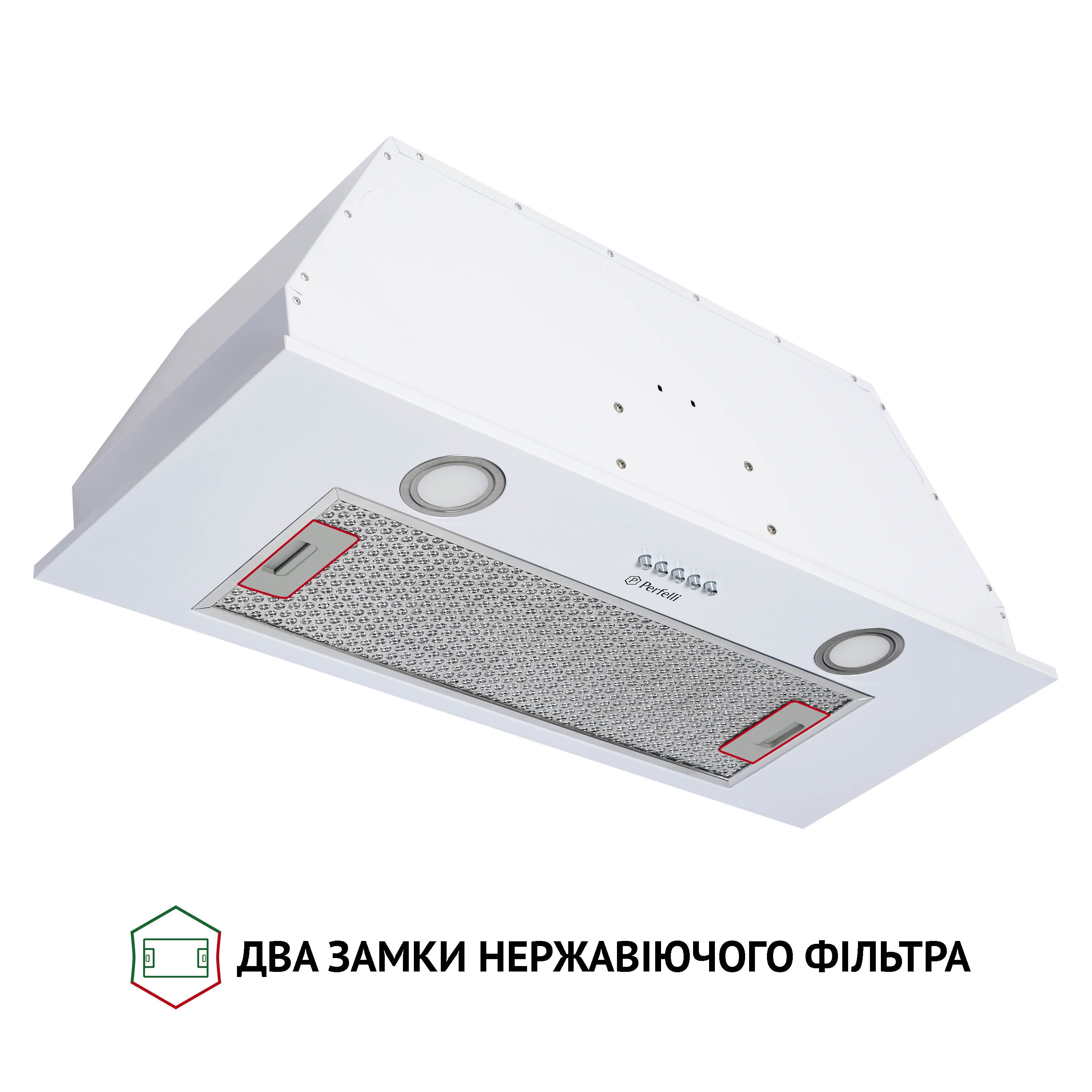 Perfelli 5902767157223 - зображення 3 Витяжка повновбудована Perfelli BI 7652 WH 1000 LED - зображення 3