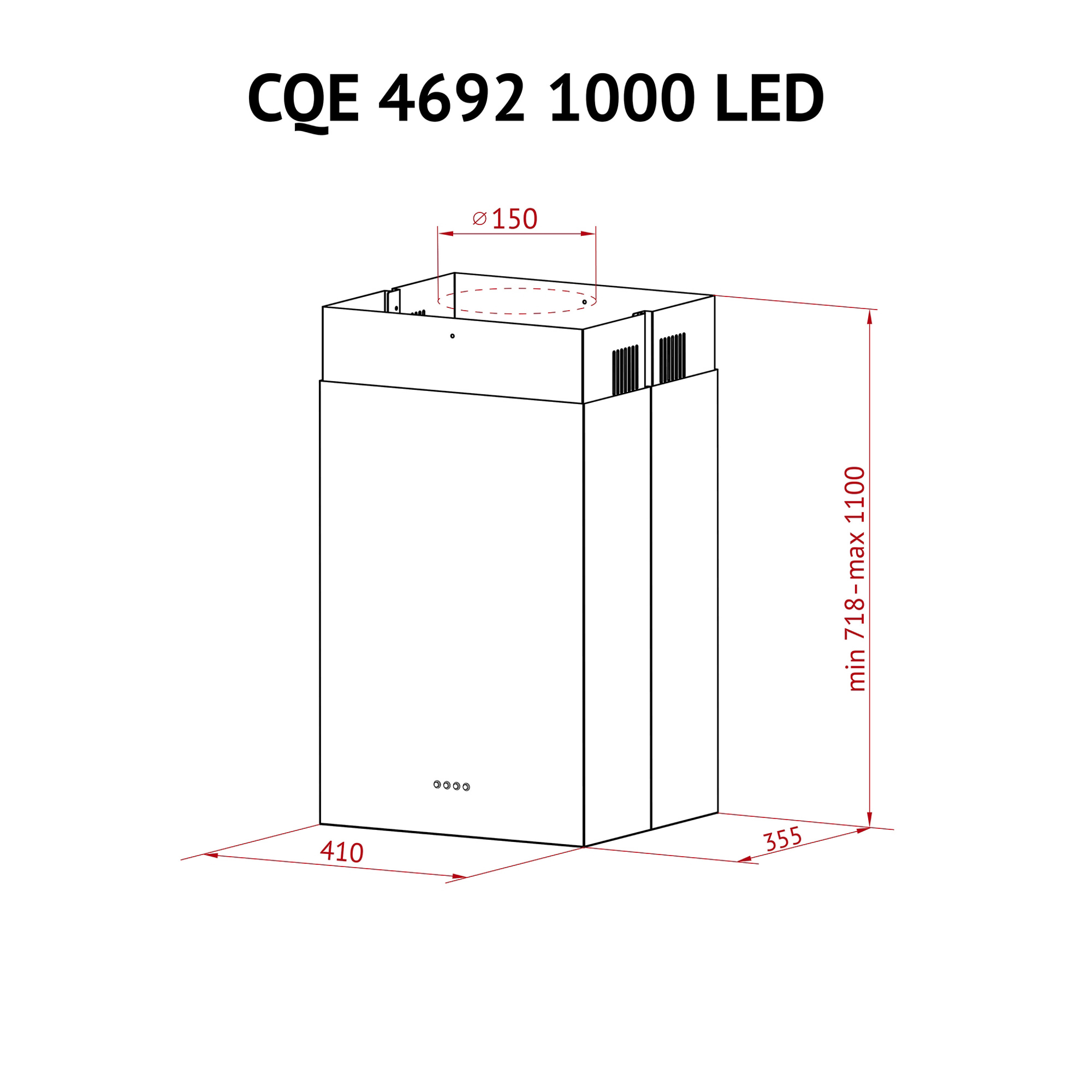 Витяжка острівна Perfelli CQE 4692 I 1000 LED - зображення 10