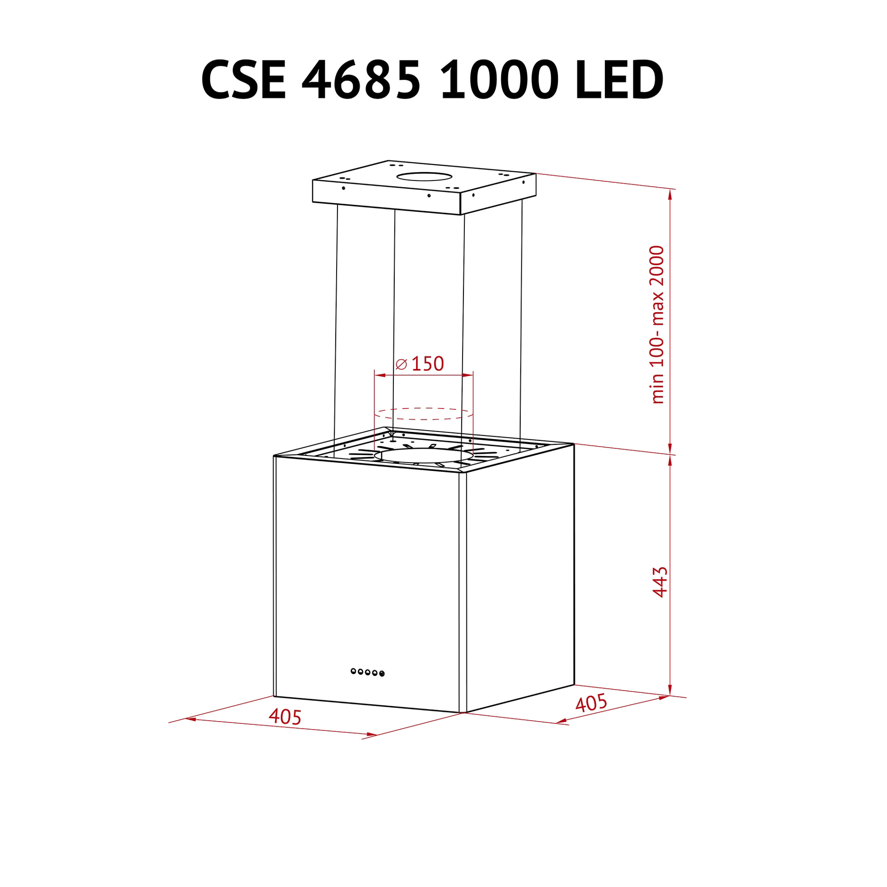 Витяжка острівна Perfelli CSE 4685 I 1000 LED - зображення 11