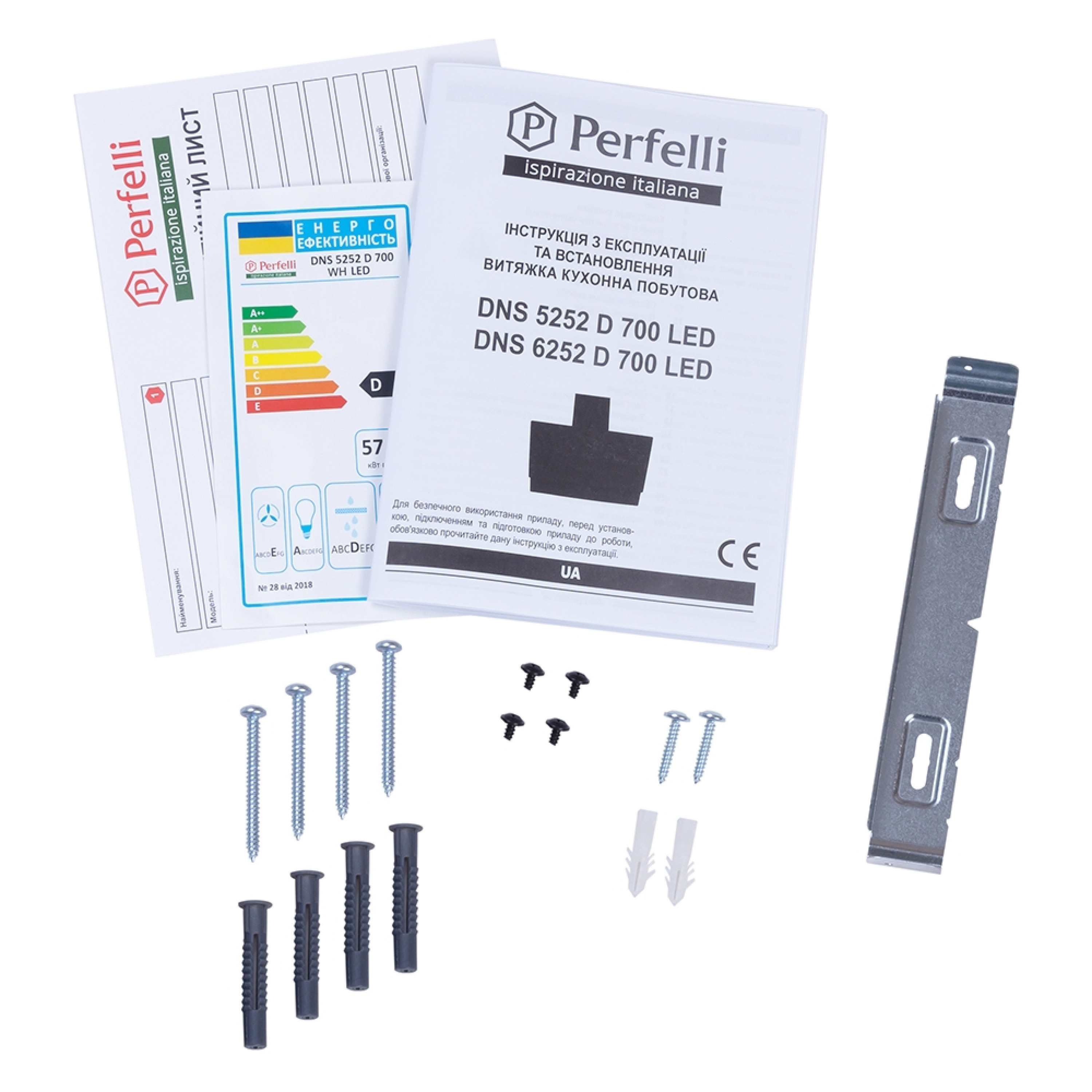 Вытяжка декоративная наклонная Perfelli DNS 5252 D 700 WH LED - зображення 13
