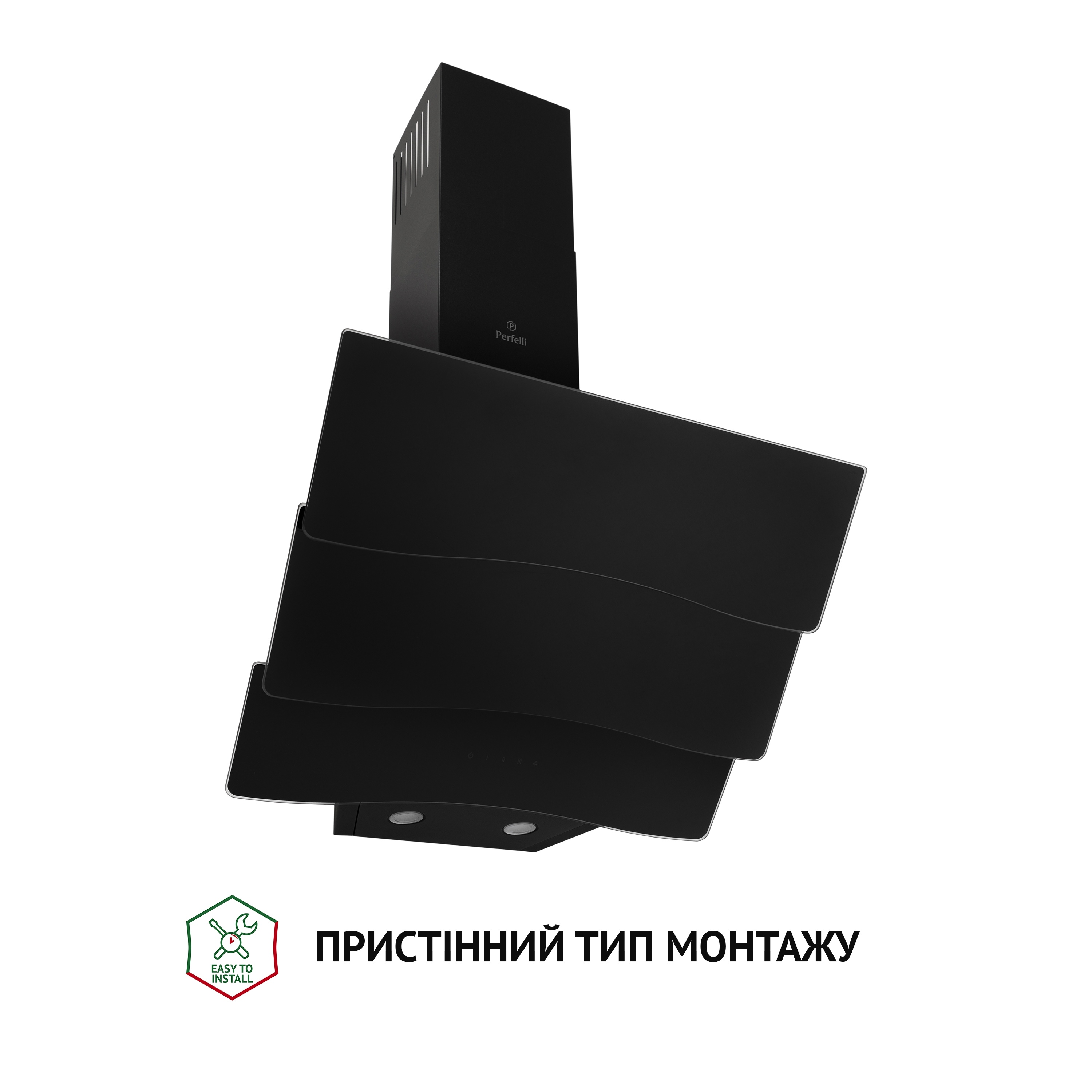 Perfelli 5902767158855 - зображення 2 Витяжка декоративна похила Perfelli DNS 6482 D 850 BL LED - зображення 2