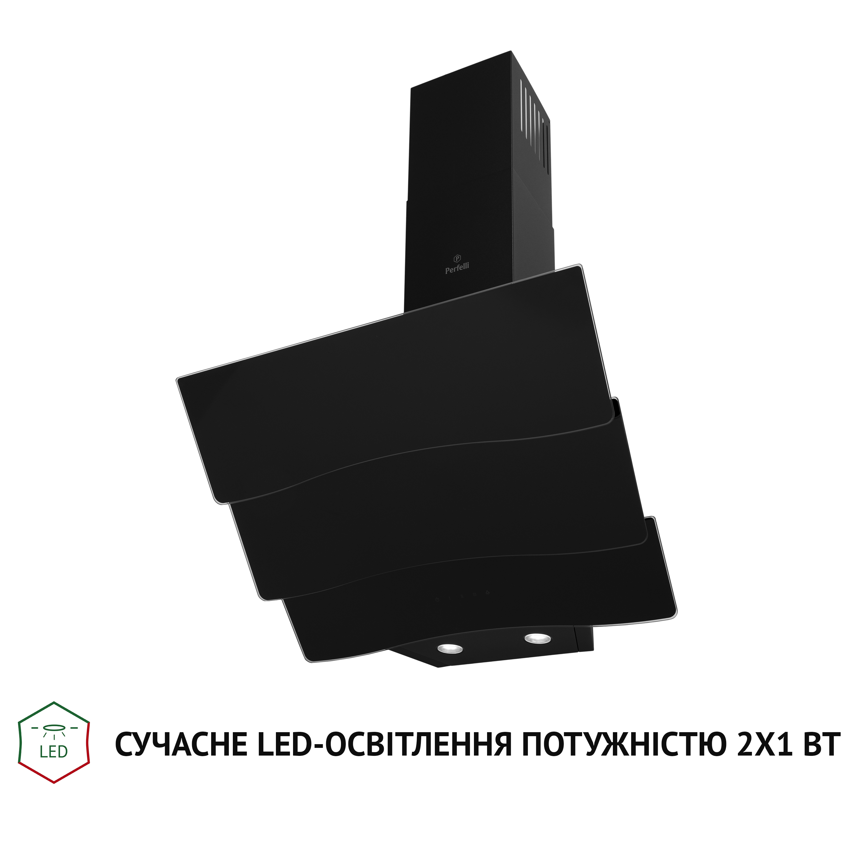 Perfelli 5902767158855 - зображення 3 Витяжка декоративна похила Perfelli DNS 6482 D 850 BL LED - зображення 3