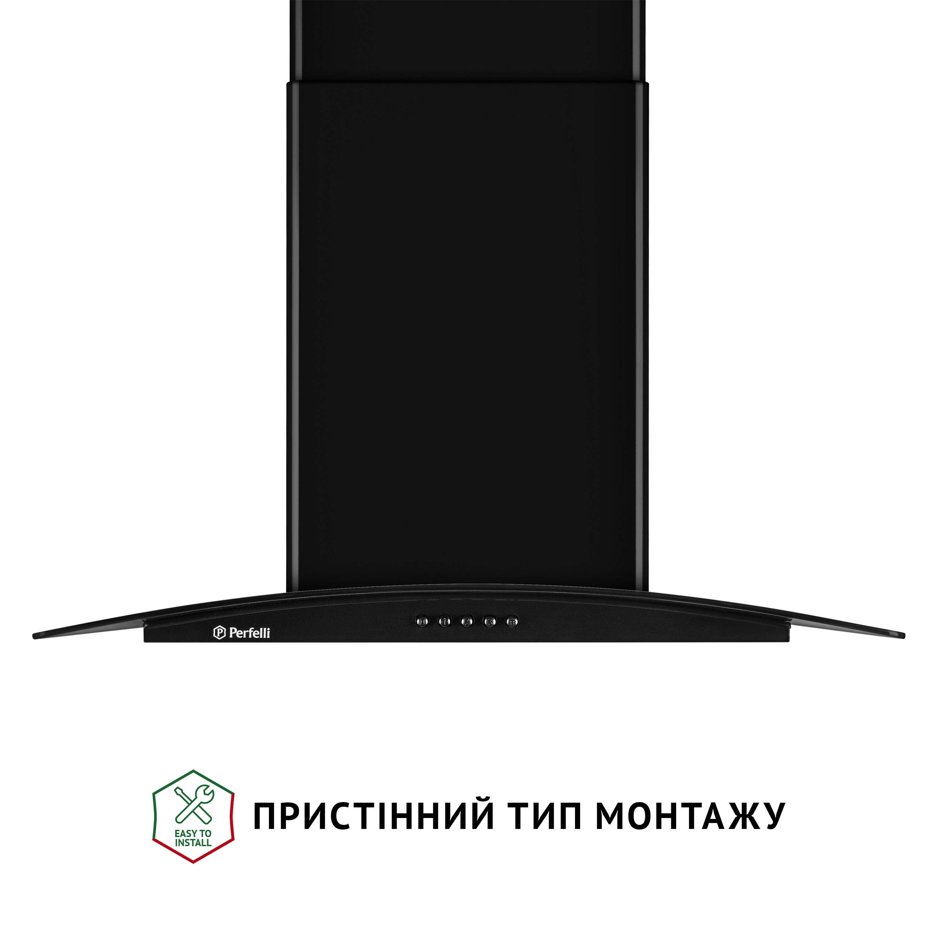 Вытяжка декоративная со стеклом Perfelli GRASSI 6HMB NERO - зображення 2