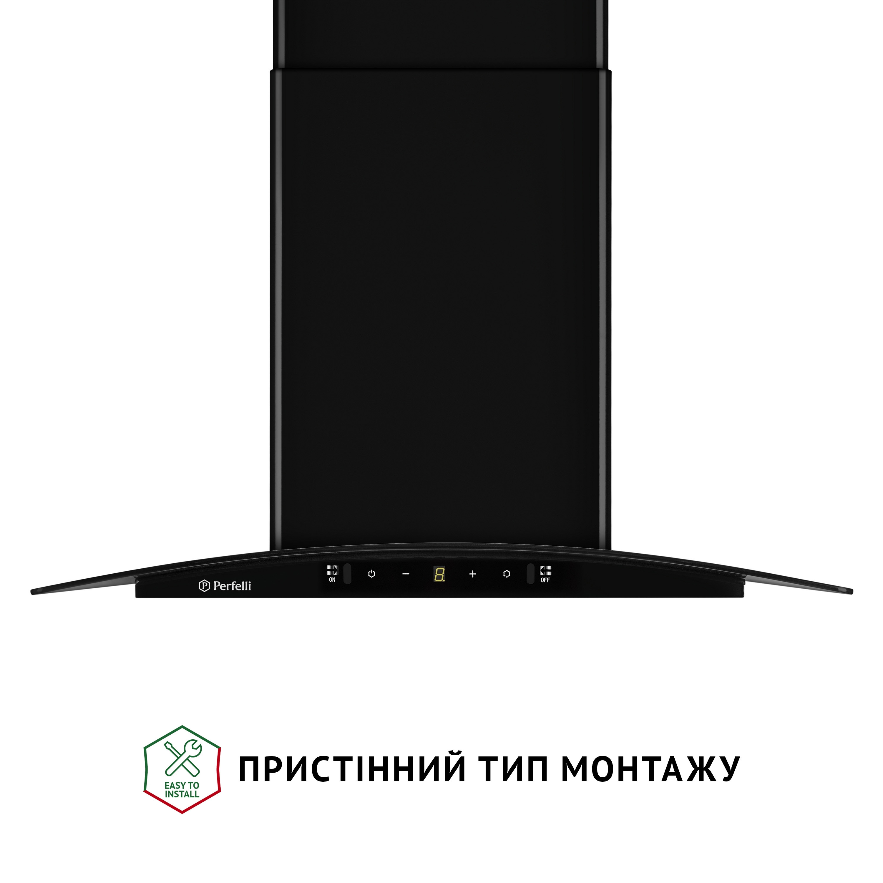 Витяжка декоративна зі склом Perfelli GRASSI 6PWB NERO - зображення 2