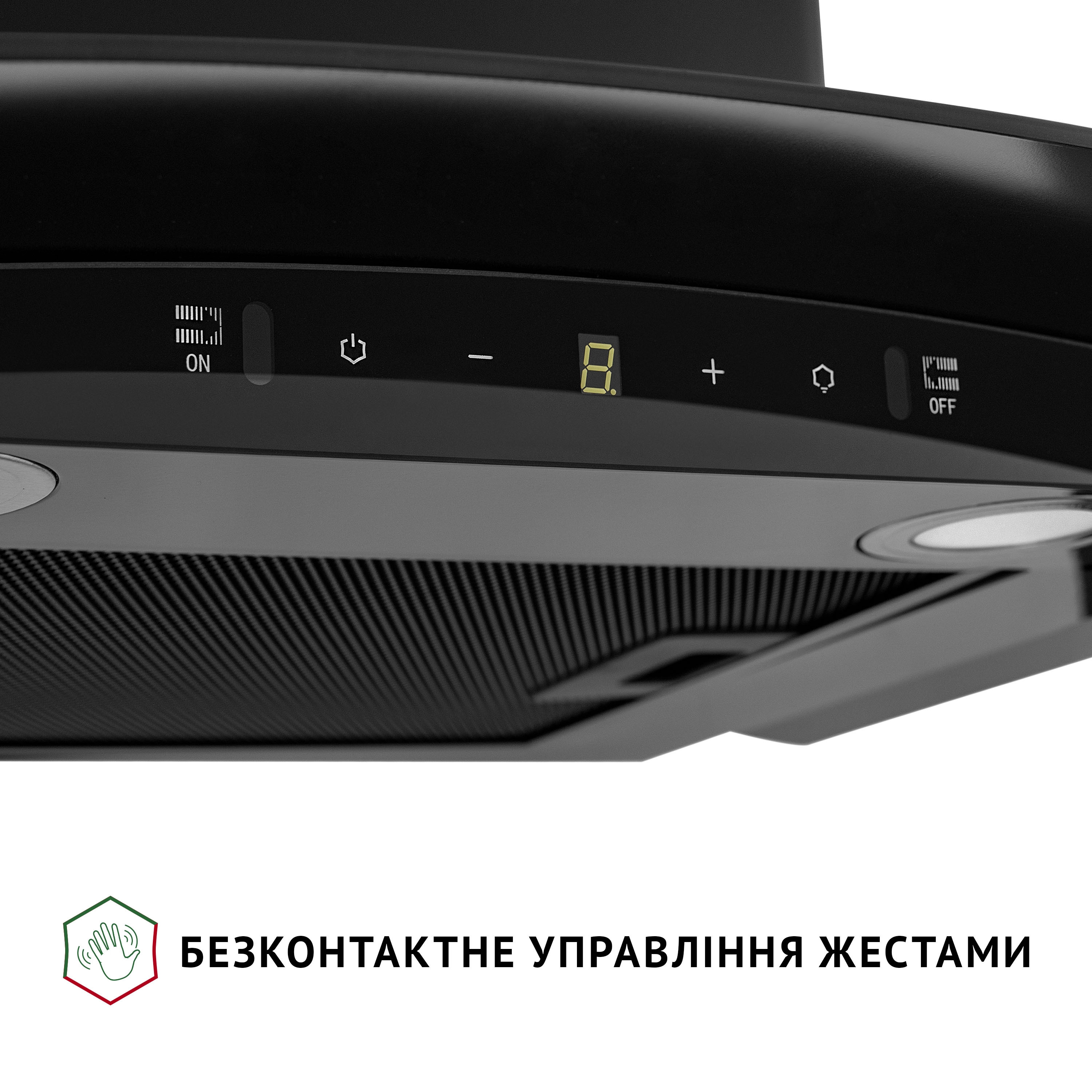 Витяжка декоративна зі склом Perfelli GRASSI 6PWB NERO - зображення 6