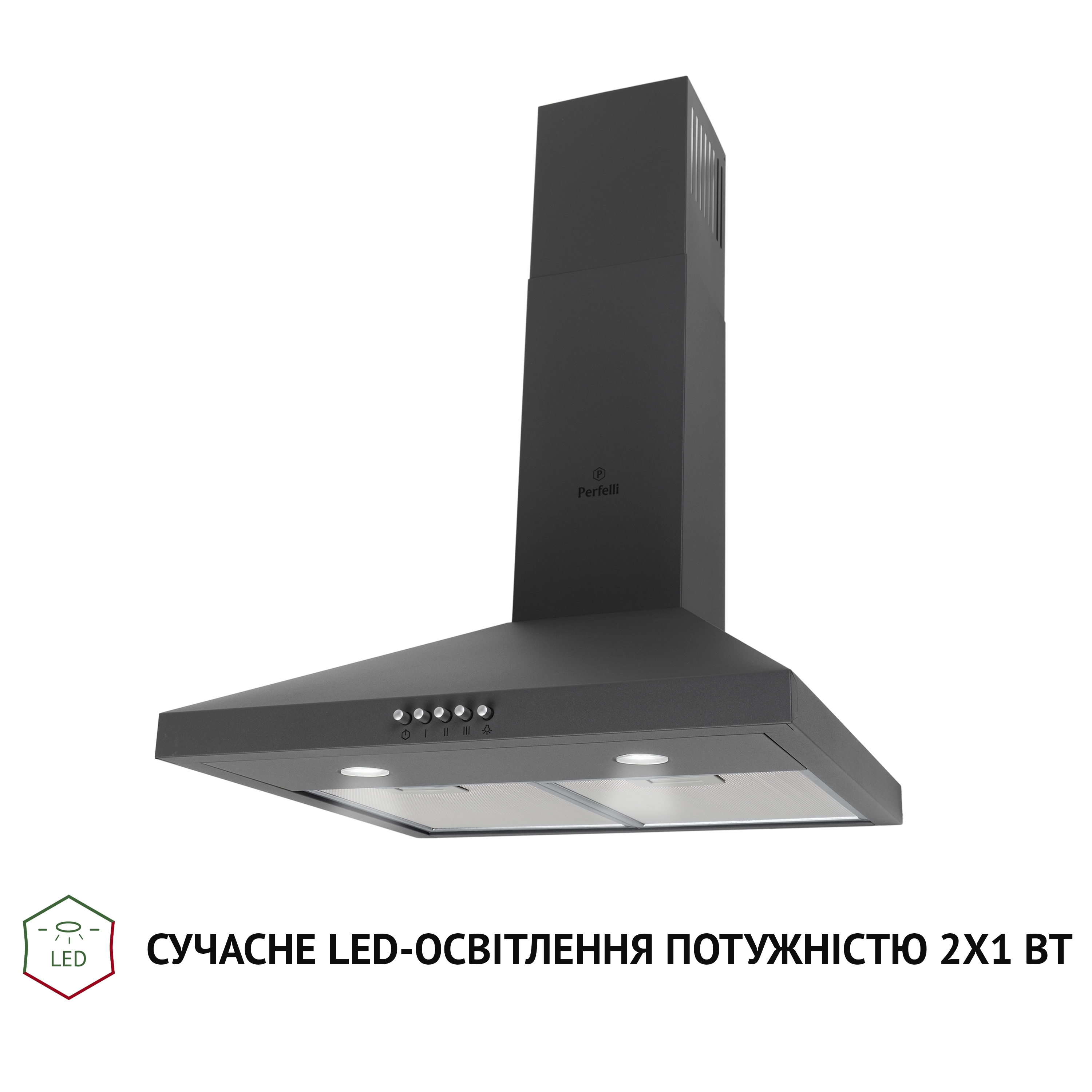 Витяжка купольна Perfelli K 5202 SG 700 LED - зображення 3