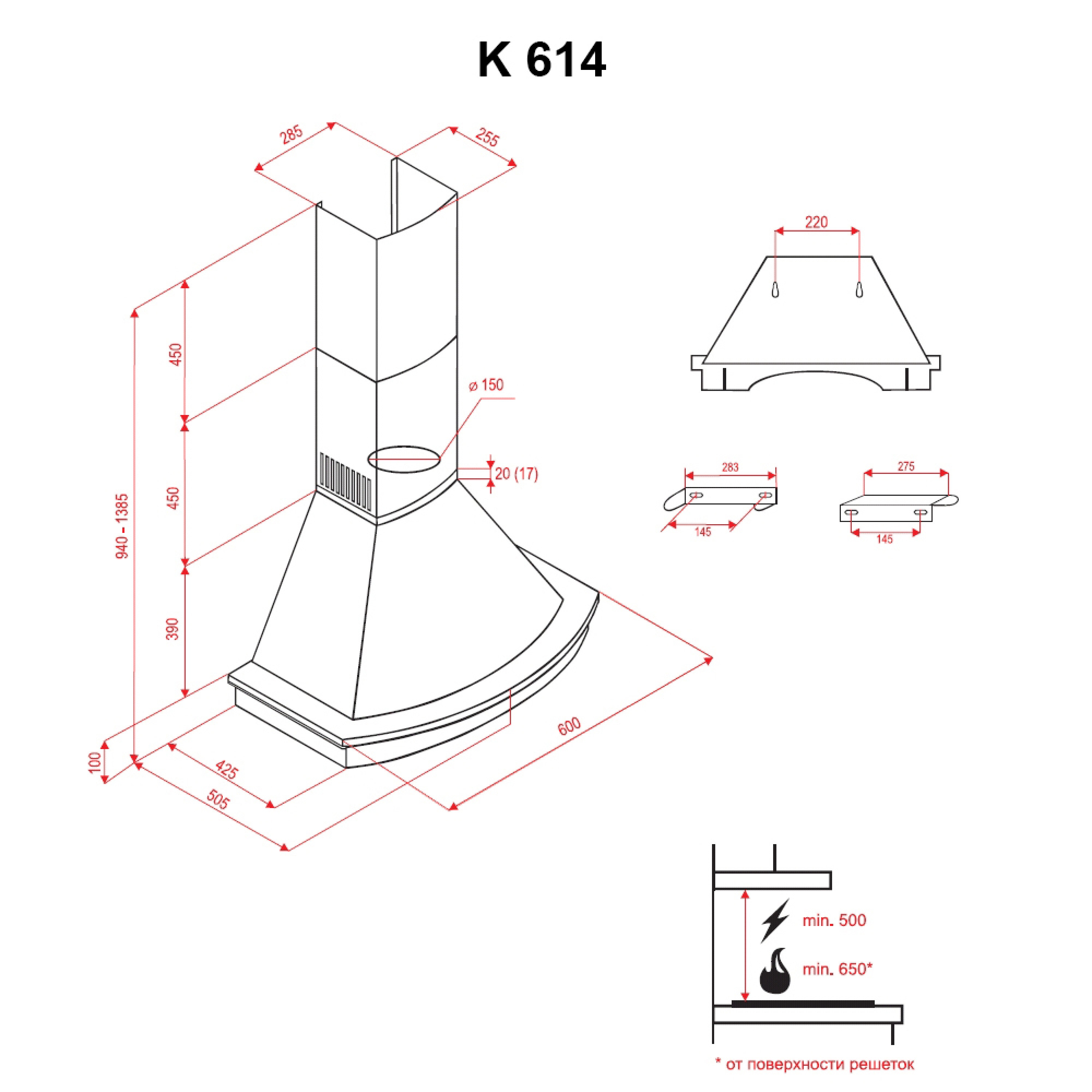 Вытяжка купольная Perfelli K 614 Ivory Country LED - зображення 7