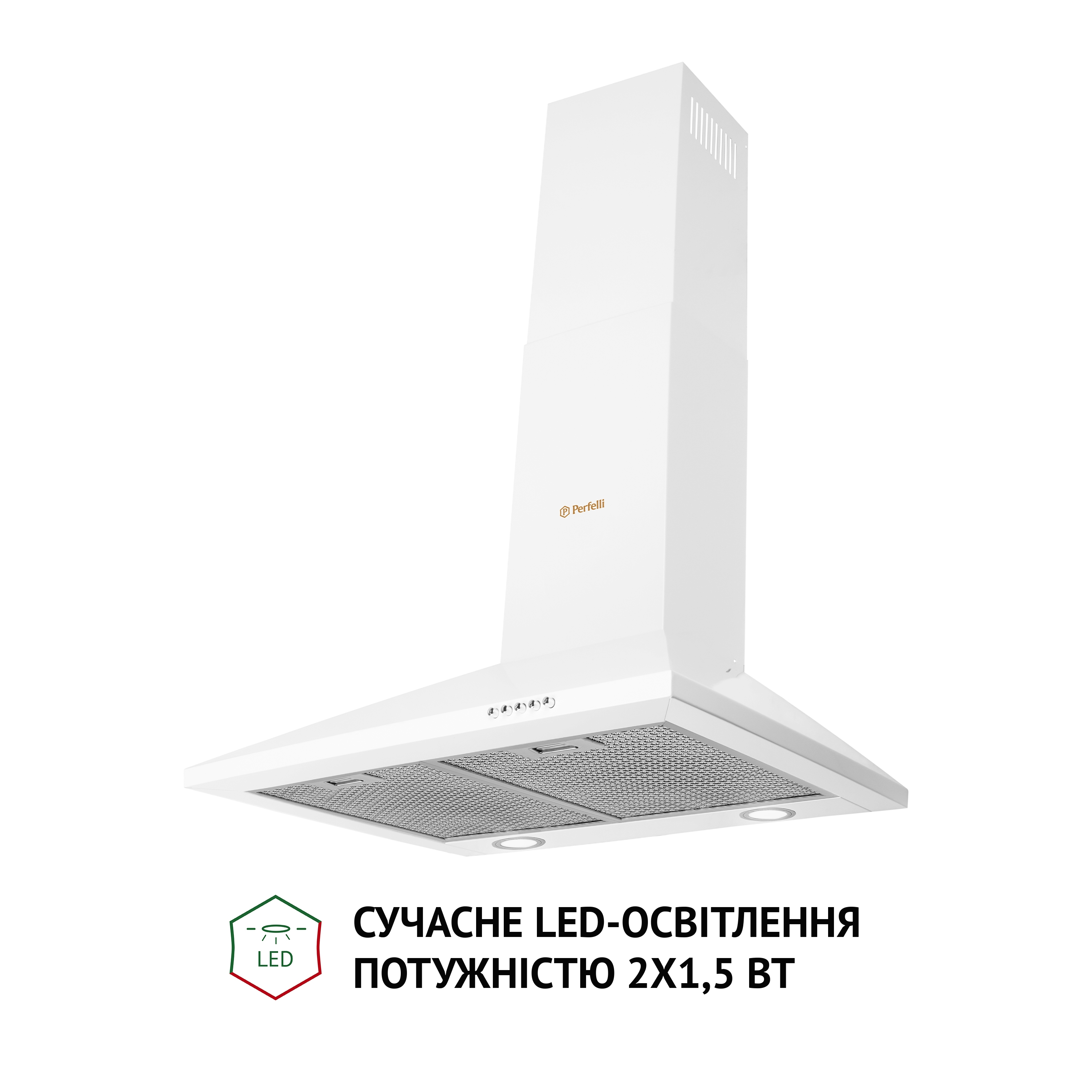 Вытяжка купольная Perfelli K 6210 WH 700 LED - зображення 3