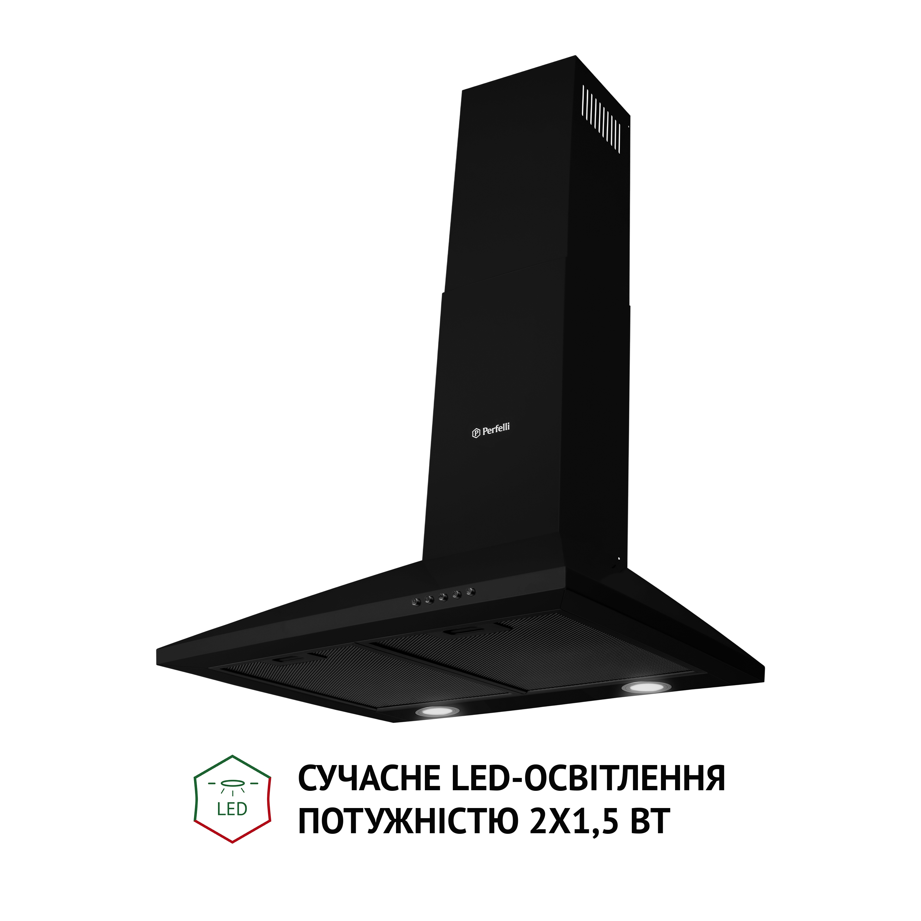 Вытяжка купольная Perfelli K 6610 BL 1000 LED - зображення 3