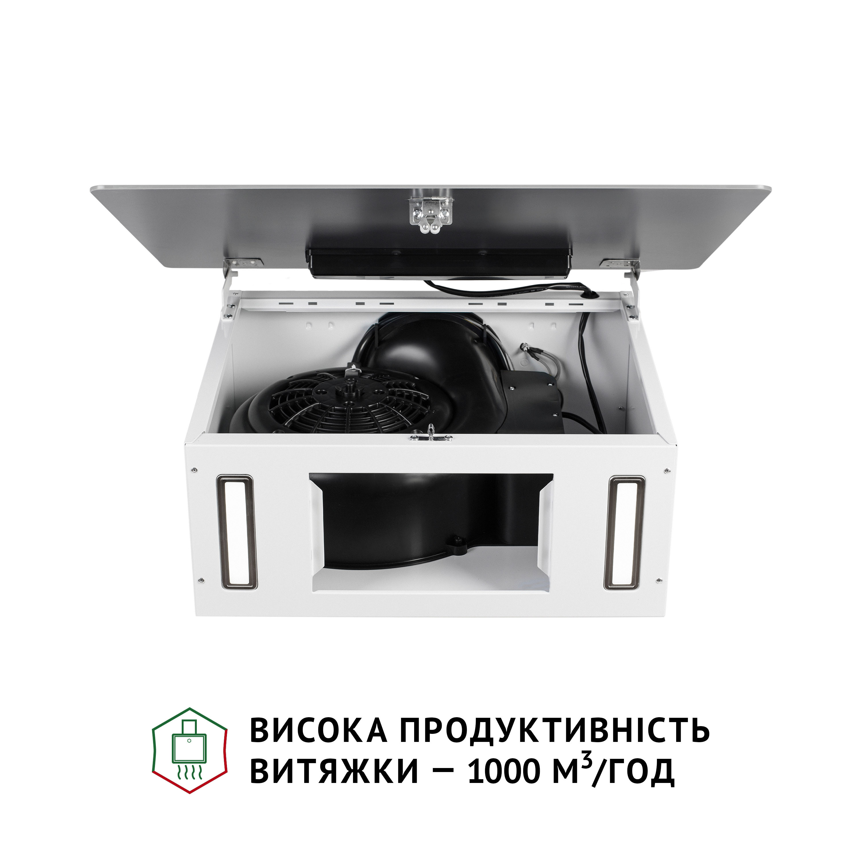 Perfelli 5902767159821 - зображення 11 Витяжка декоративна похила Perfelli PIANO BIANCA - зображення 11