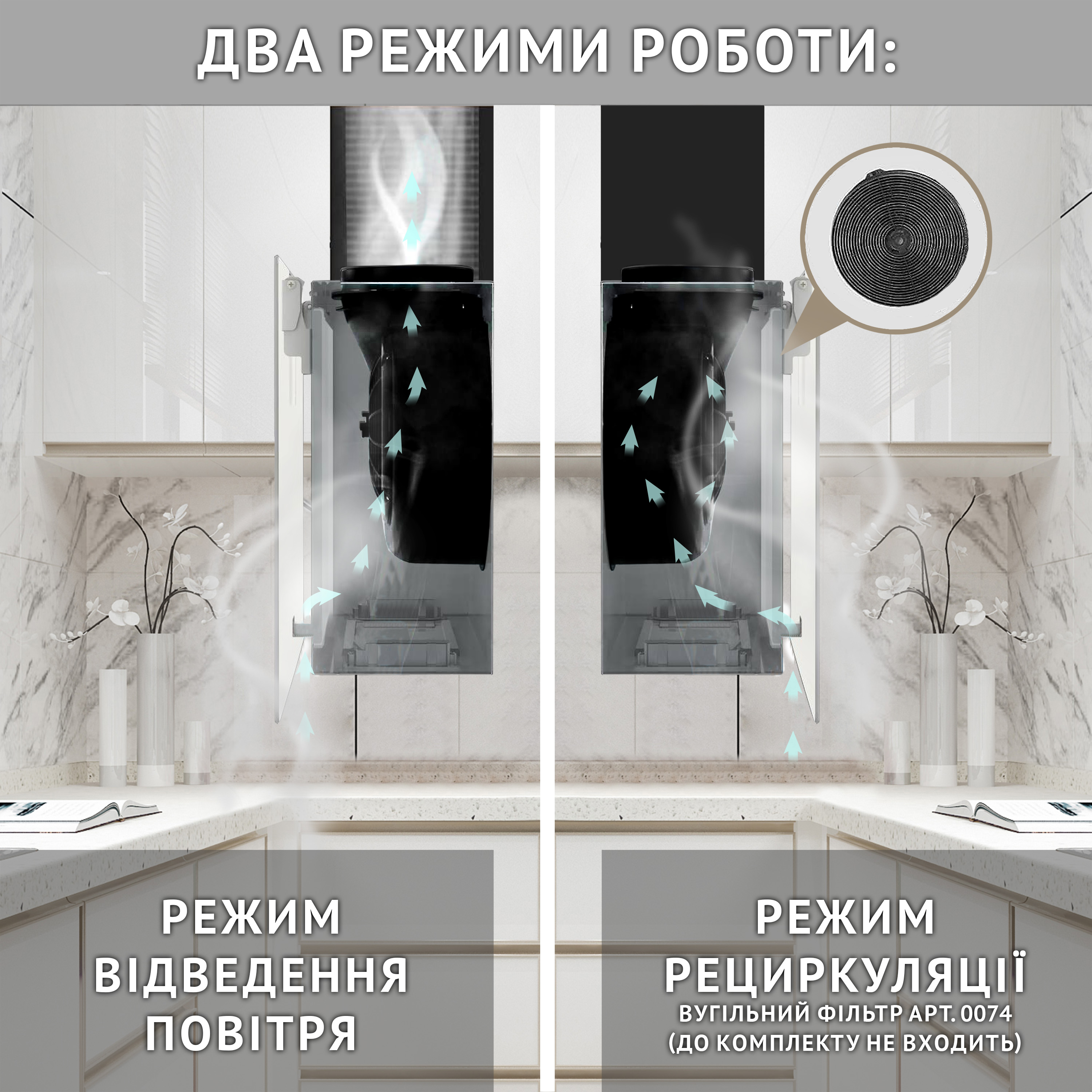 Perfelli 5902767159821 - зображення 12 Витяжка декоративна похила Perfelli PIANO BIANCA - зображення 12