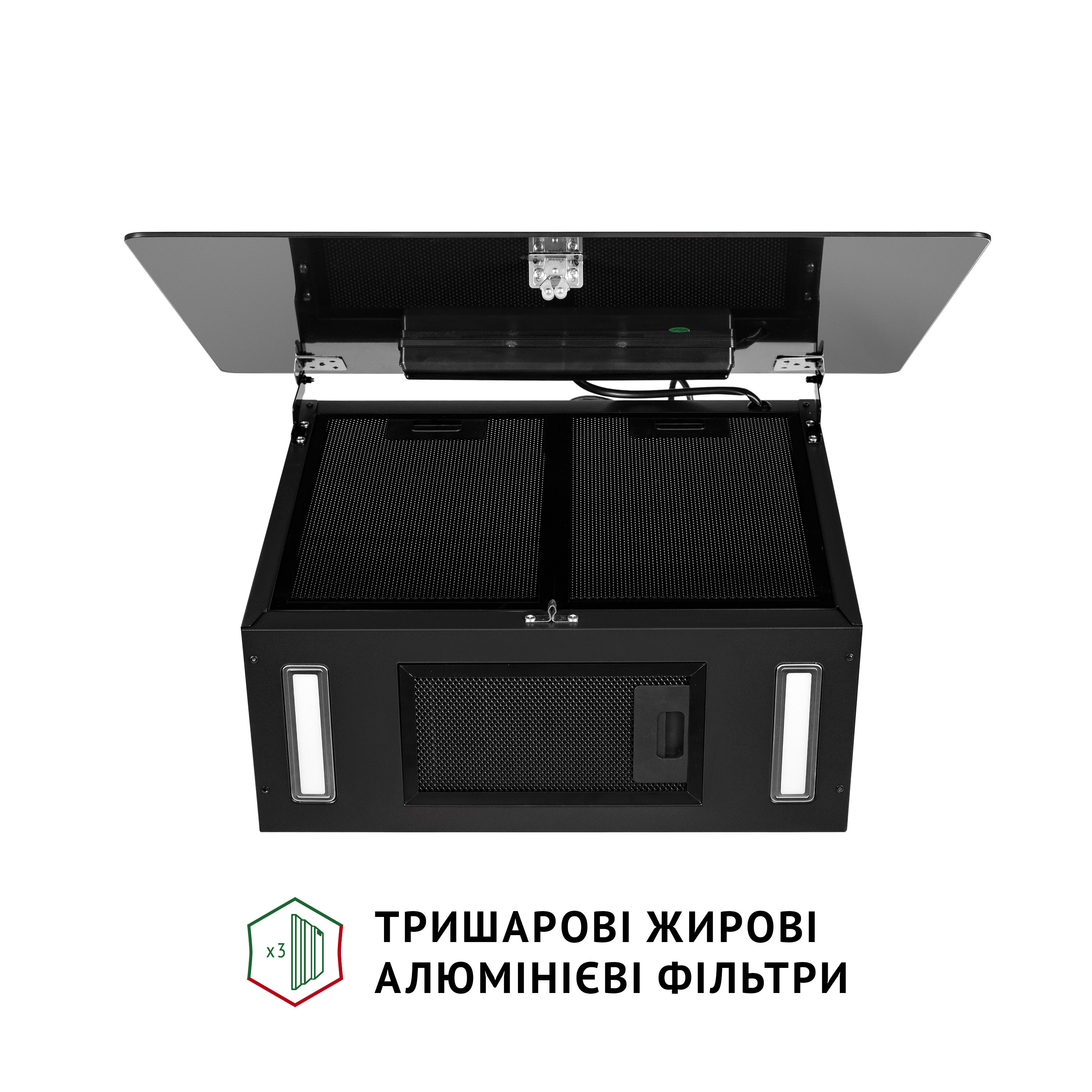 Perfelli 5902767159814 - зображення 10 Витяжка декоративна похила Perfelli PIANO NERO - зображення 10
