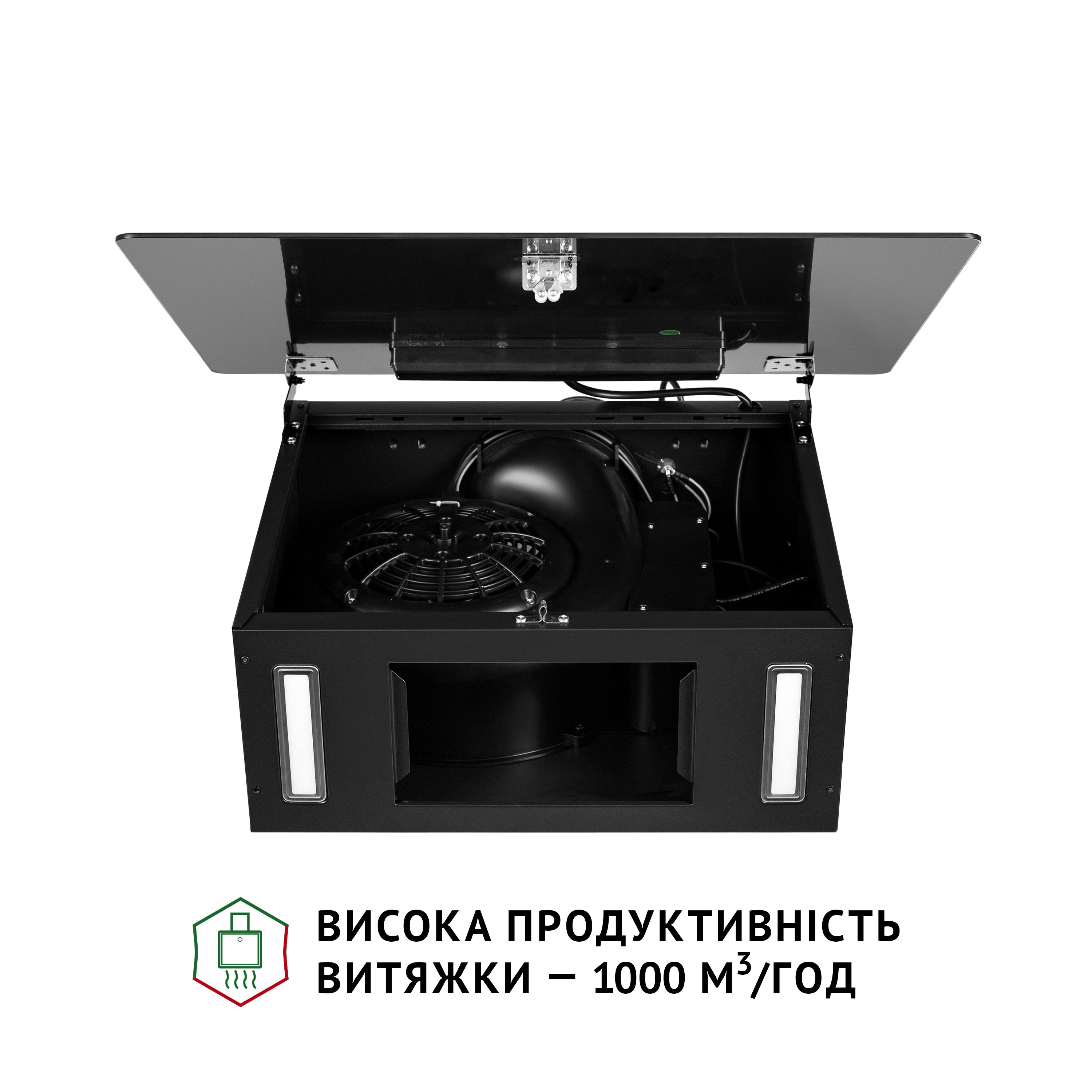 Perfelli 5902767159814 - зображення 11 Витяжка декоративна похила Perfelli PIANO NERO - зображення 11