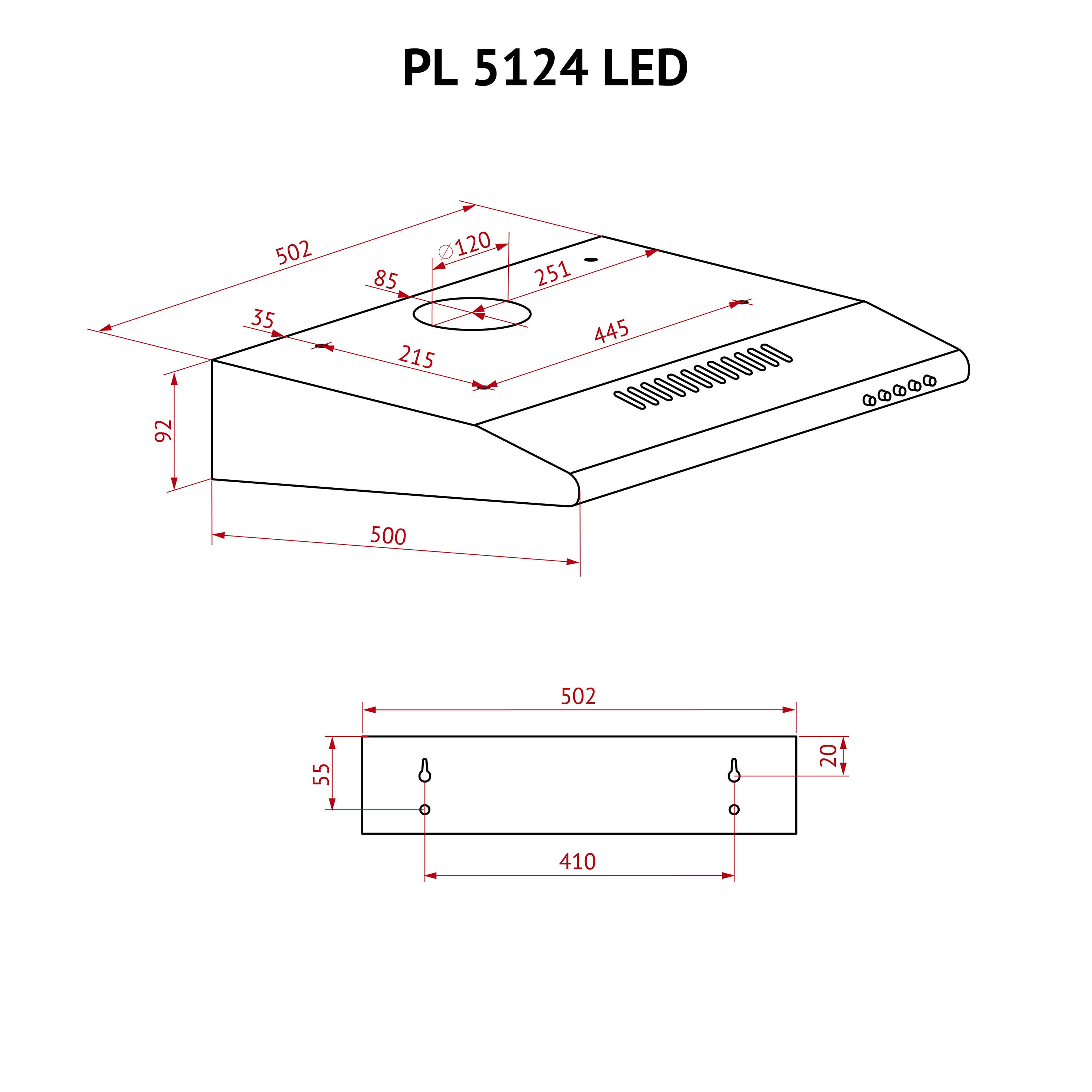 Витяжка плоска Perfelli PL 5124 WH LED - зображення 11