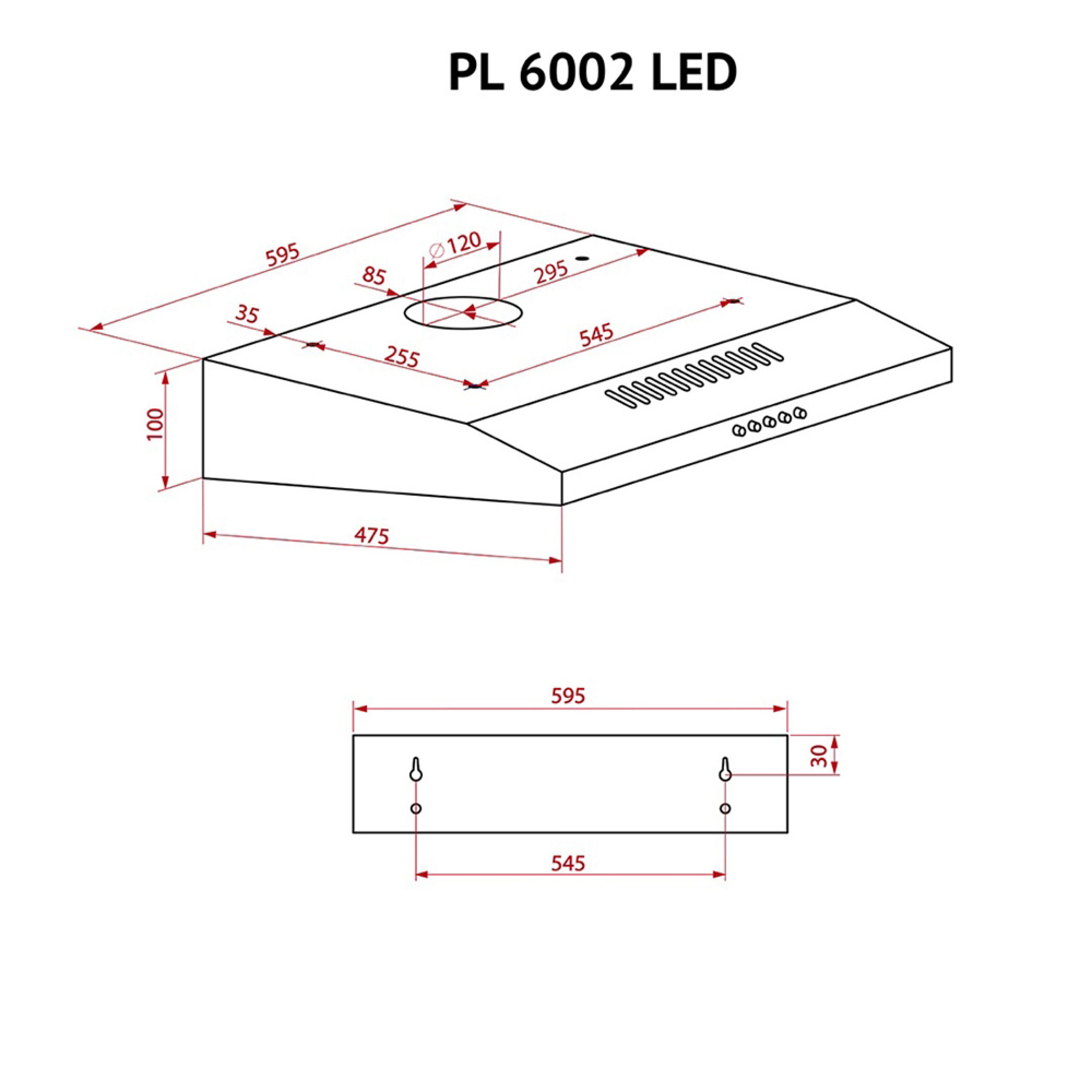 Витяжка плоска Perfelli PL 6002 BL LED - зображення 10