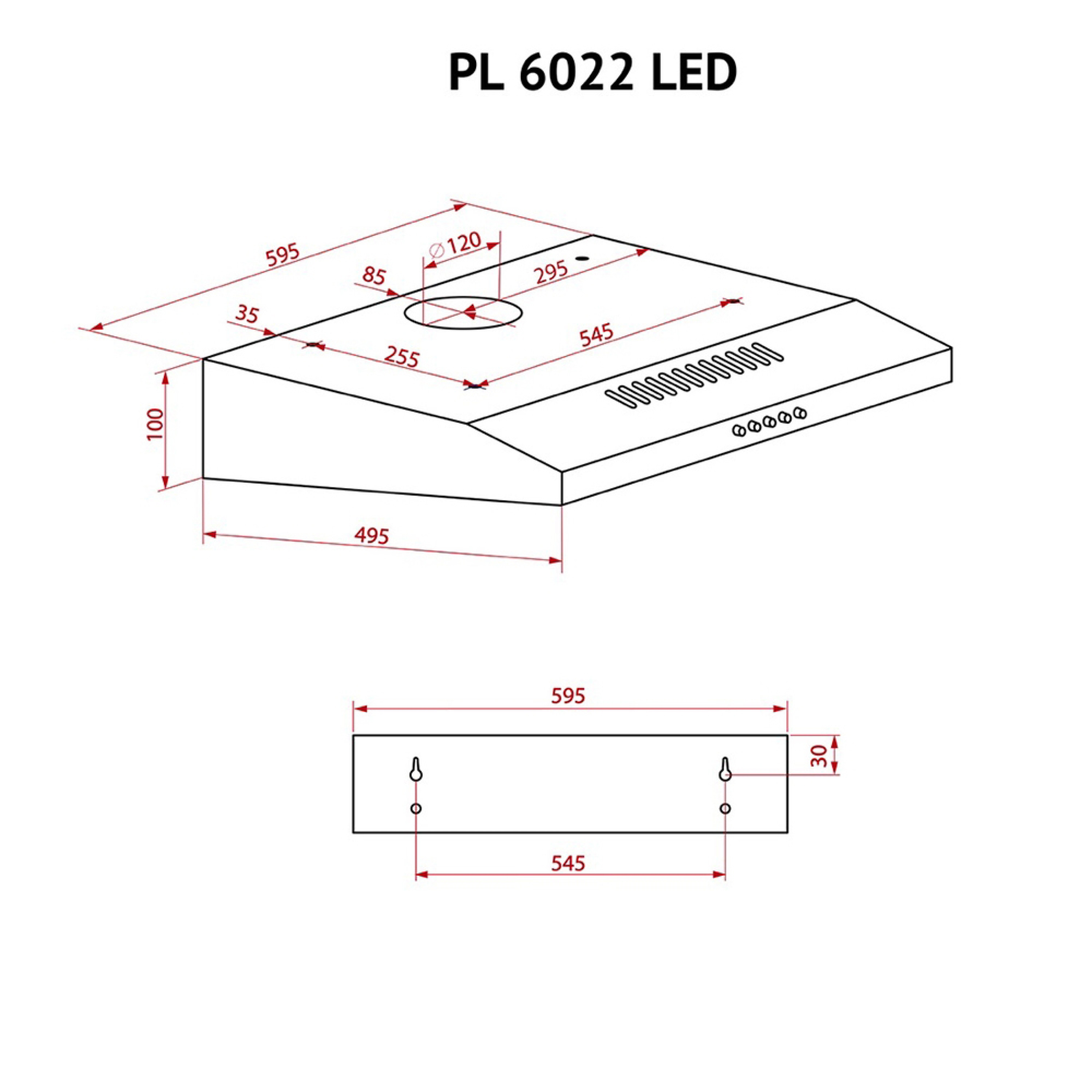 Витяжка плоска Perfelli PL 6022 BL LED - зображення 10