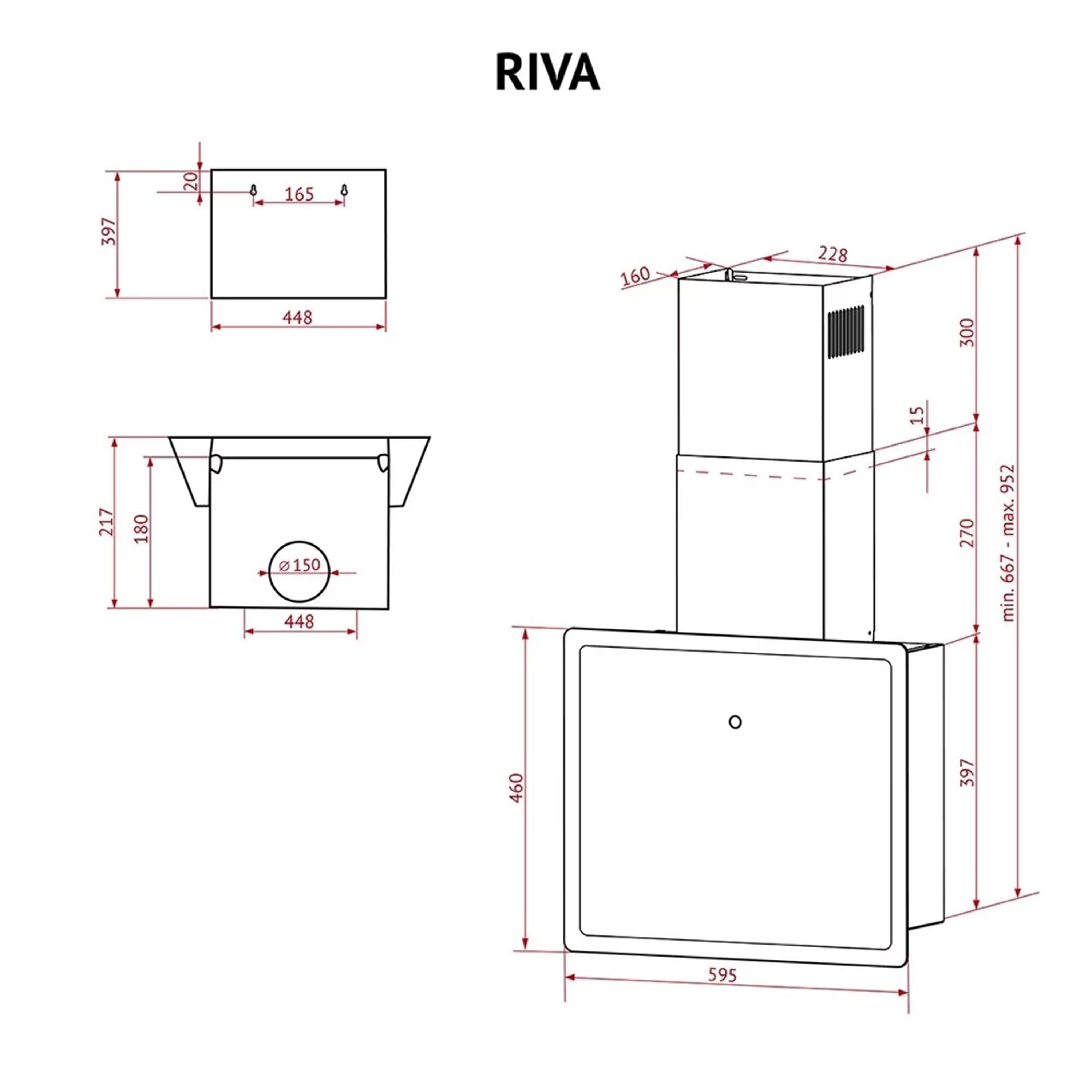 Витяжка декоративна похила Perfelli RIVA BIANCA - зображення 14