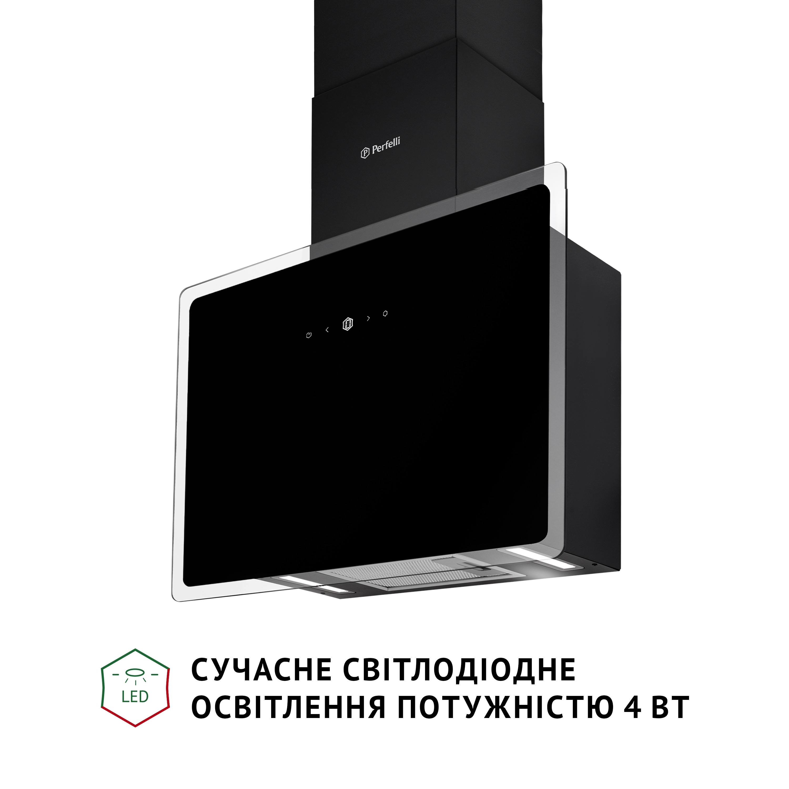 Витяжка декоративна похила Perfelli RIVA NERO - зображення 5