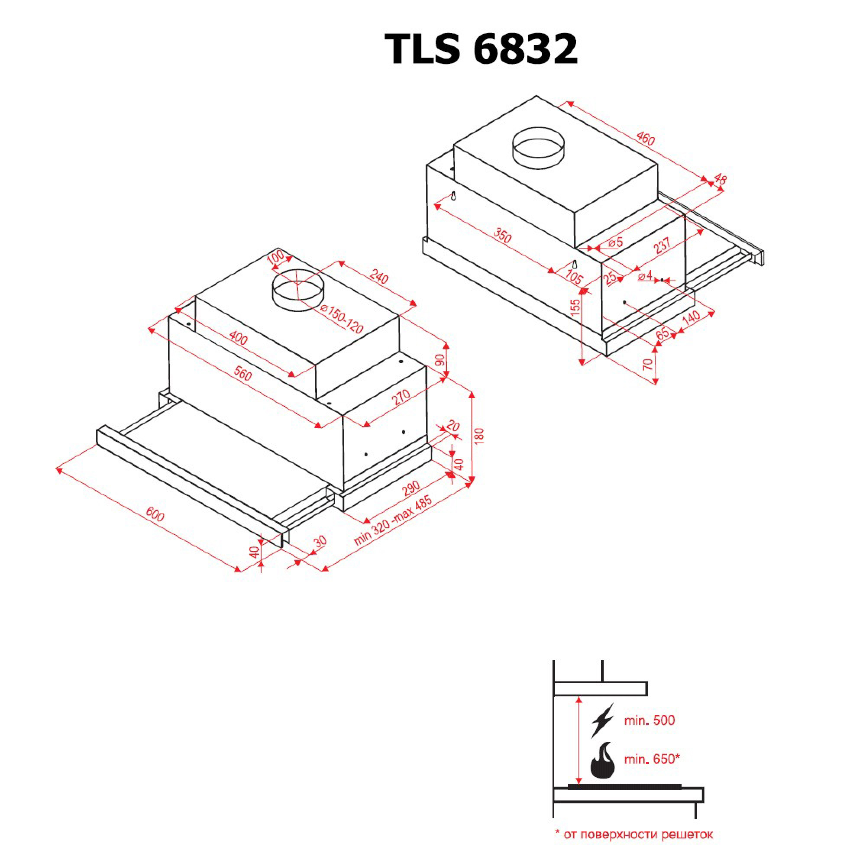 Perfelli 5904036026605 - зображення 8 Витяжка телескопічна Perfelli TLS 6832 BL LED - зображення 8