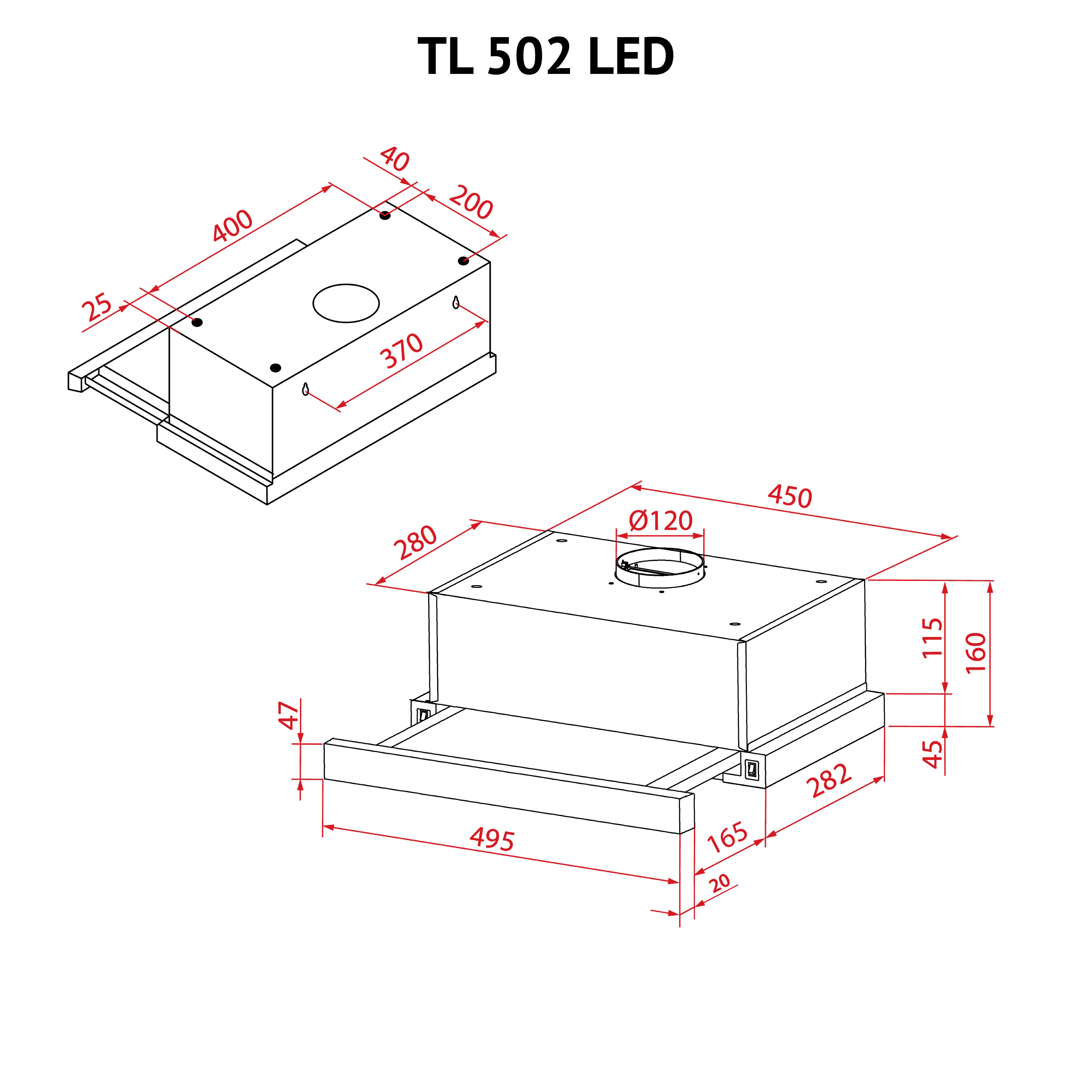 Вытяжка телескопическая Perfelli TL 502 WH LED - зображення 12