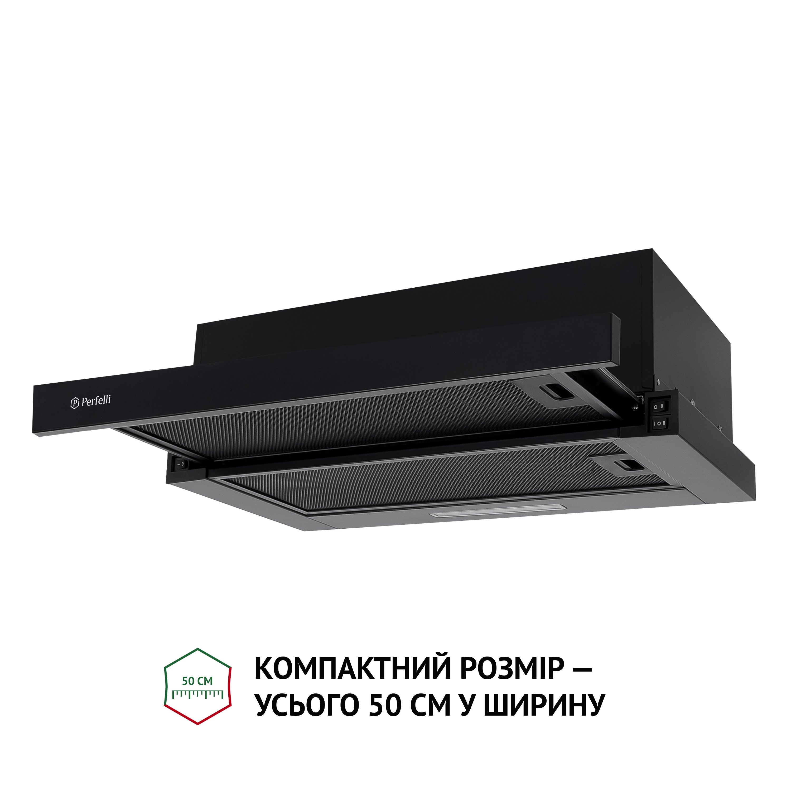 Вытяжка телескопическая Perfelli TL 5316 BL 700 LED - зображення 4